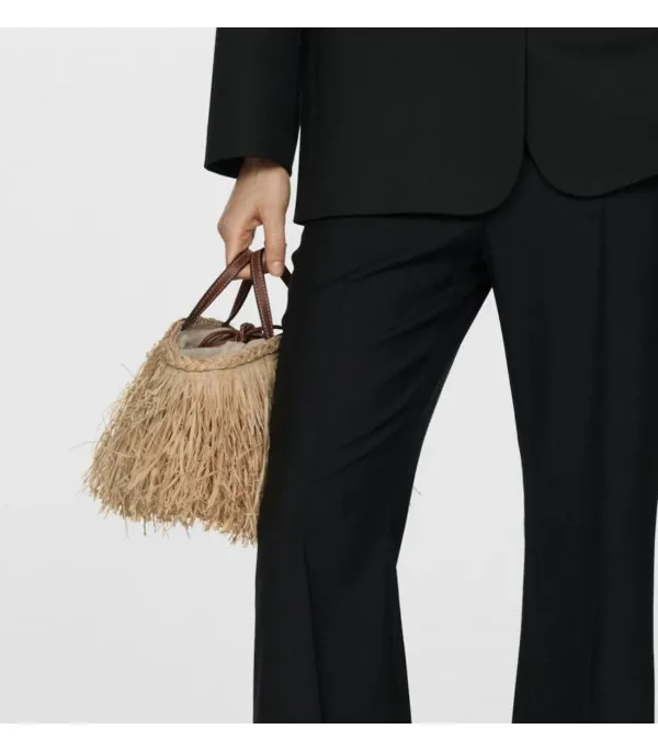 Borsa paglia frange Frata