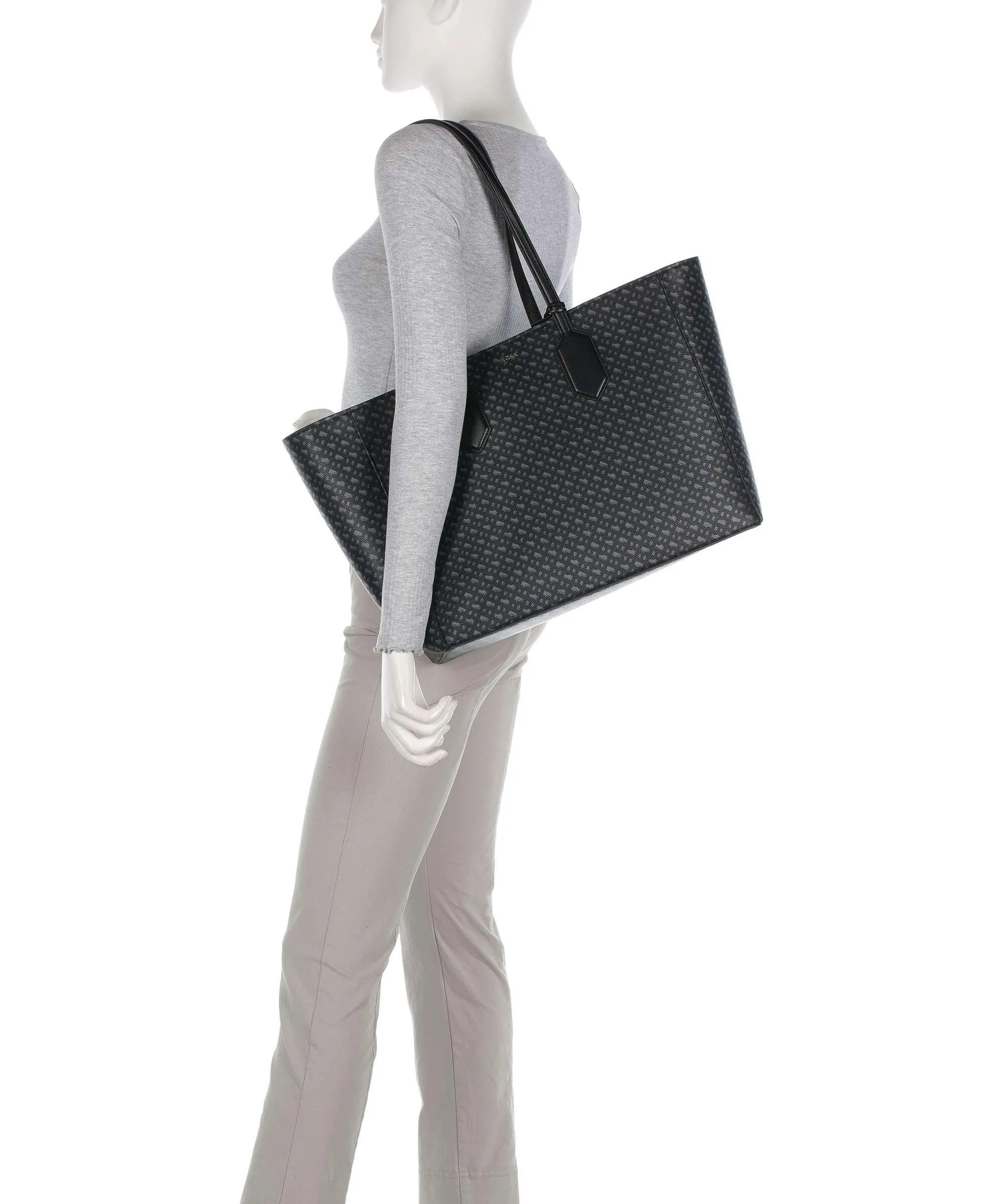  BOSS Liriel Borsa shopper pelle sintetica nero/grigio  