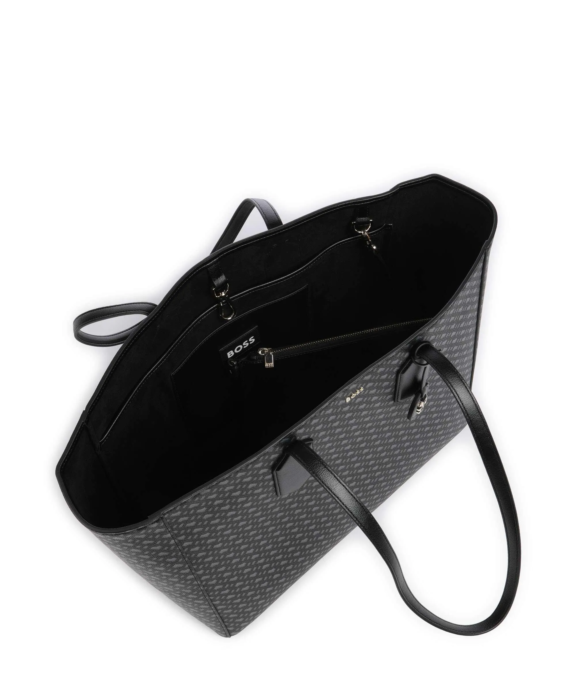  BOSS Liriel Borsa shopper pelle sintetica nero/grigio  