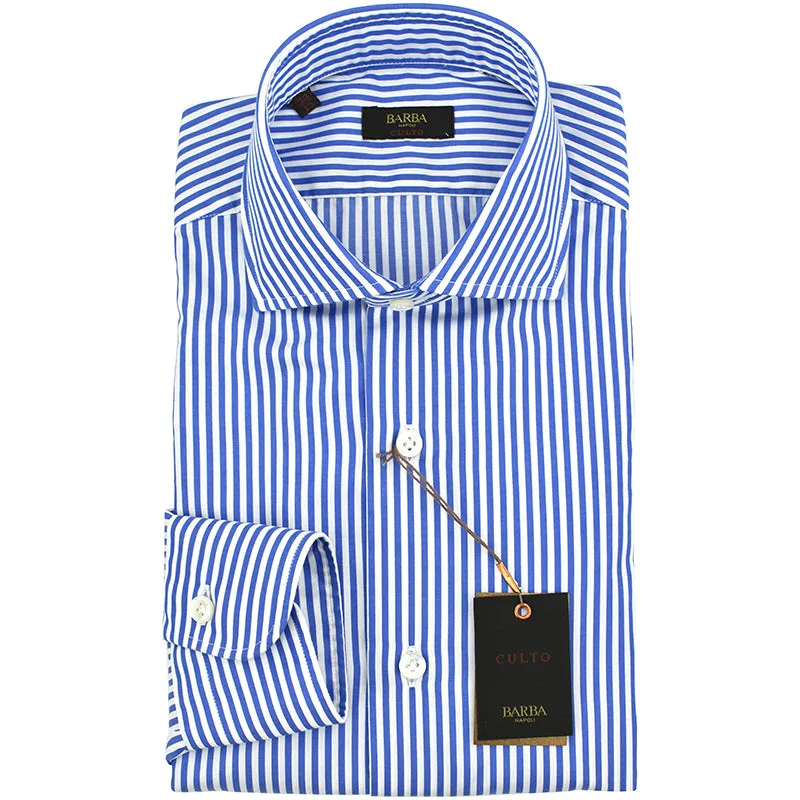 Camicia BARBA Napoli Culto Righe Bianco Azzurro