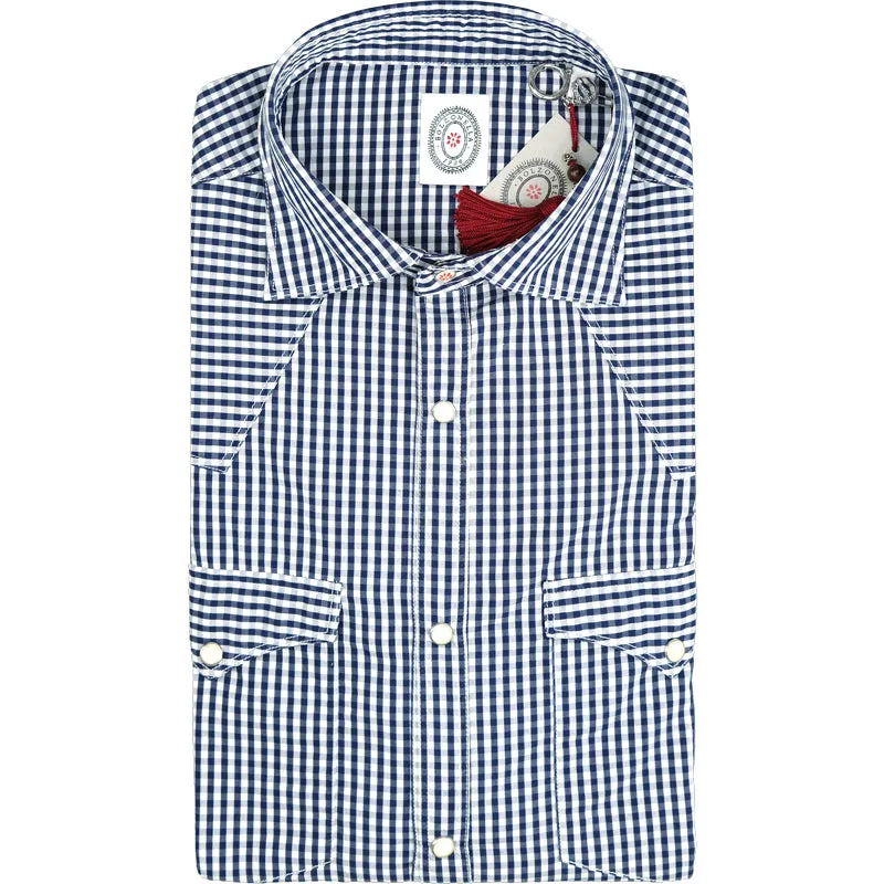 Camicia BOLZONELLA Baddy Texana Quadretto Bianco Blu