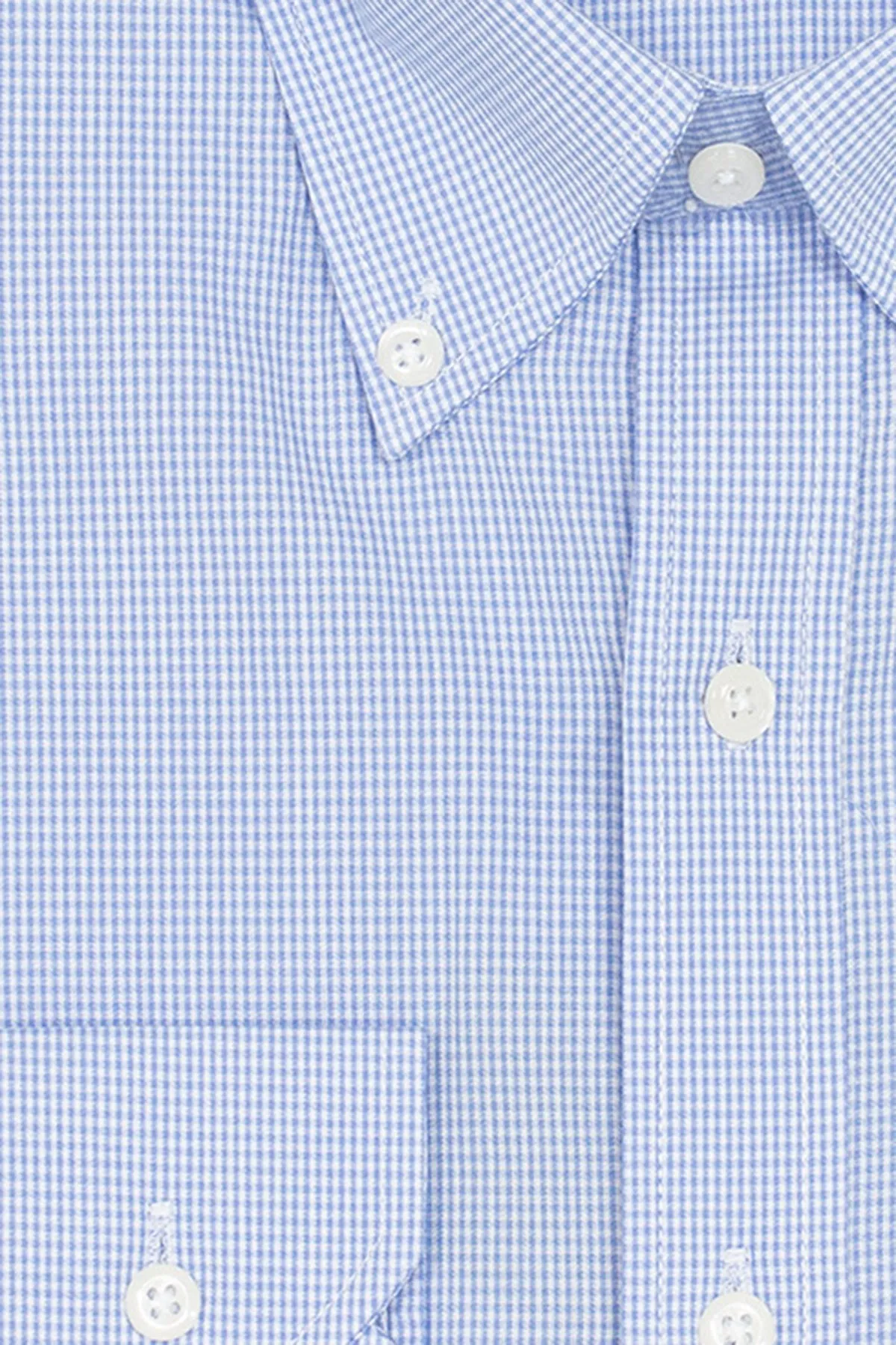 Camicia classica a quadri in puro cotone con button down