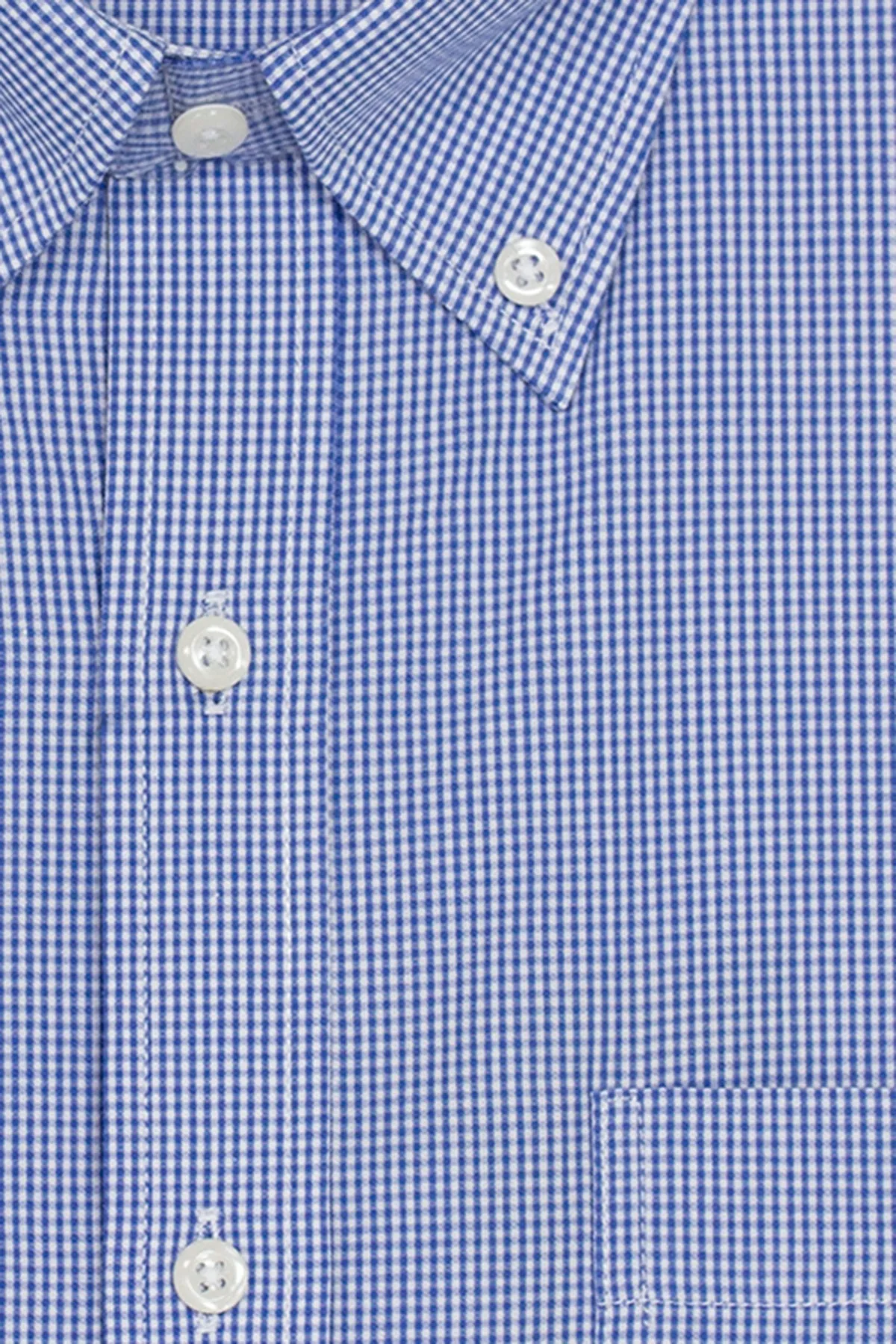 Camicia classica a quadri in puro cotone con button down