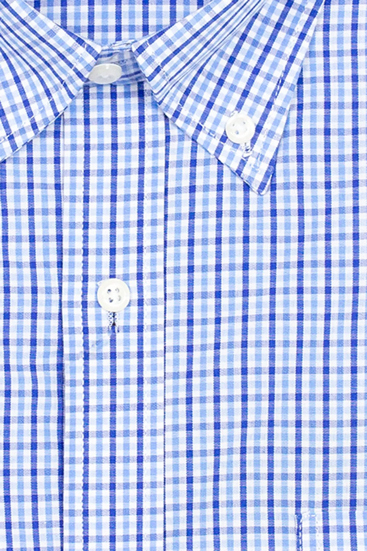 Camicia classica a quadri in puro cotone con button down