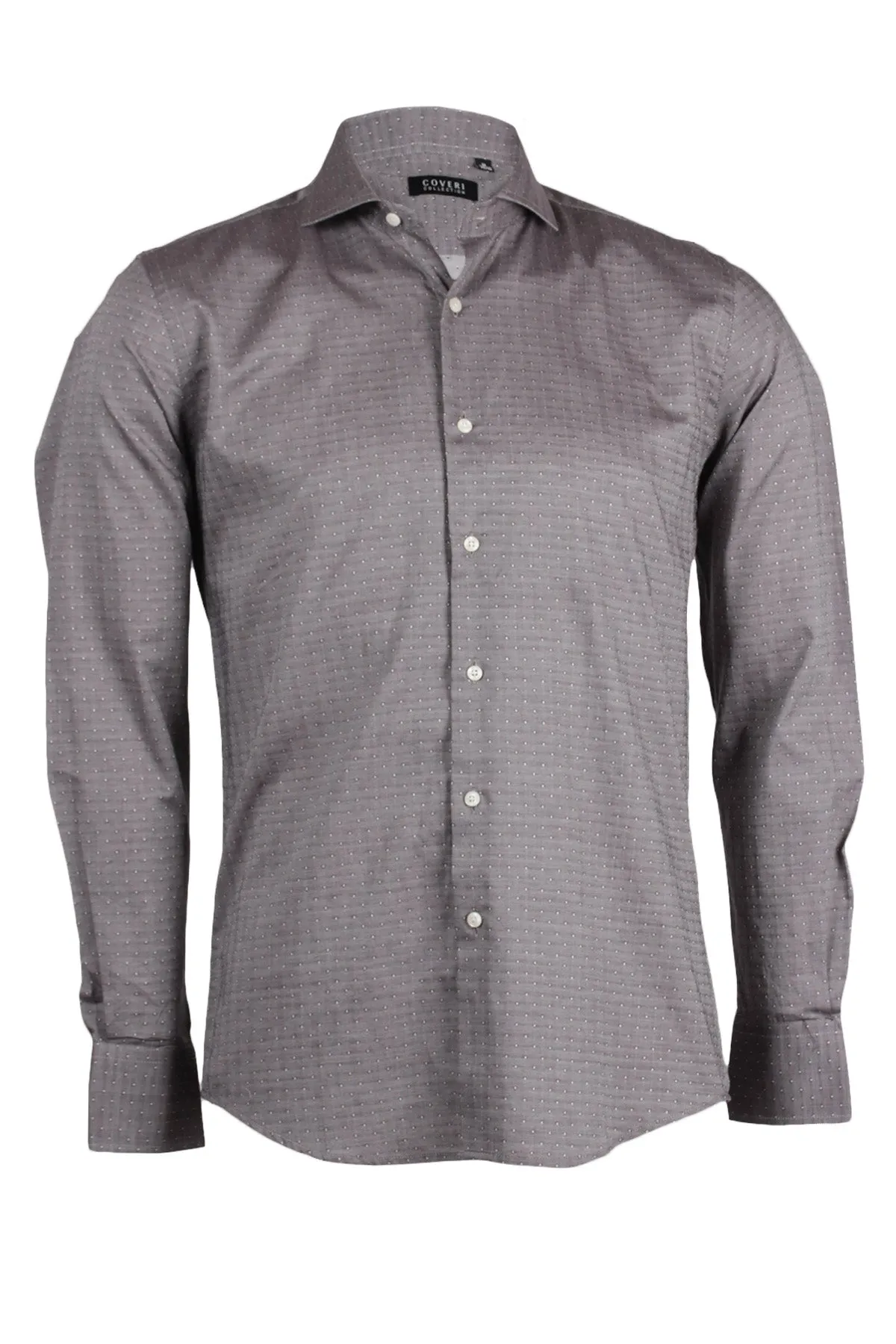 Camicia da uomo con microfantasia collo francese