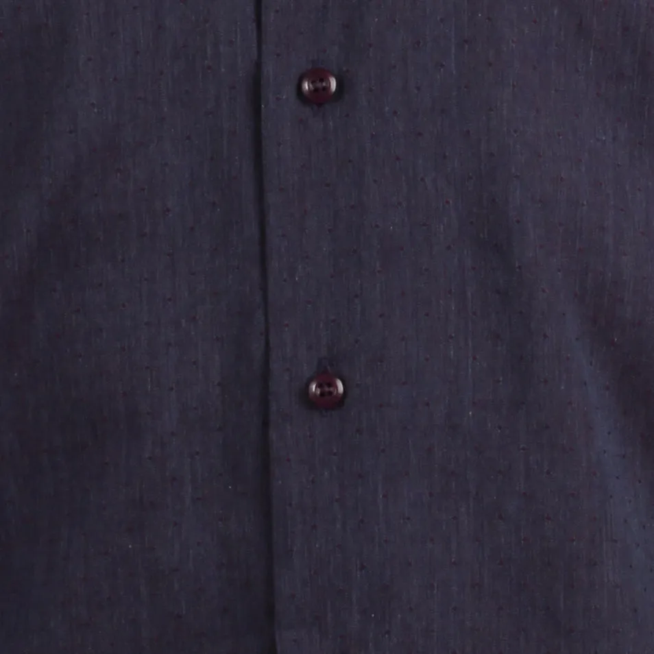 Camicia da uomo con microfantasia collo francese