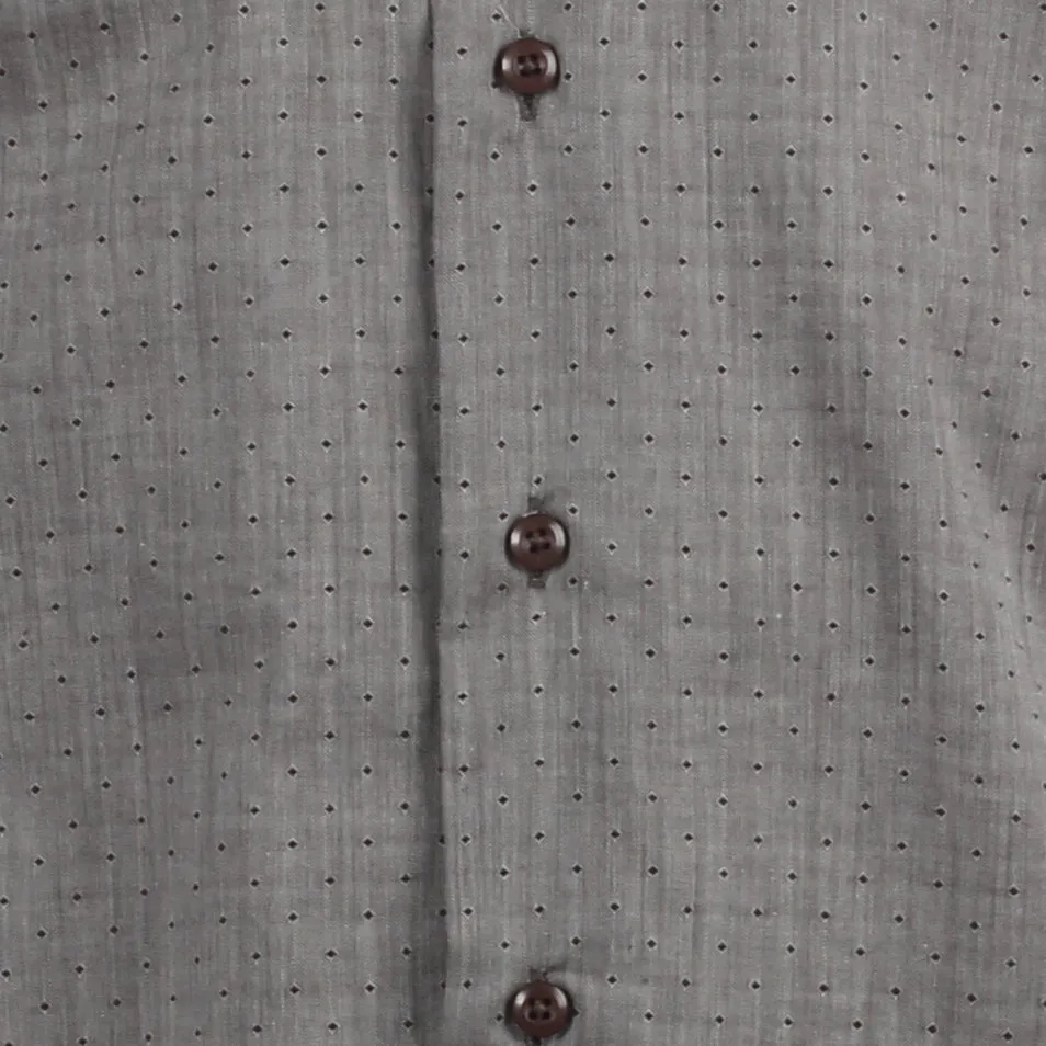 Camicia da uomo con microfantasia collo francese