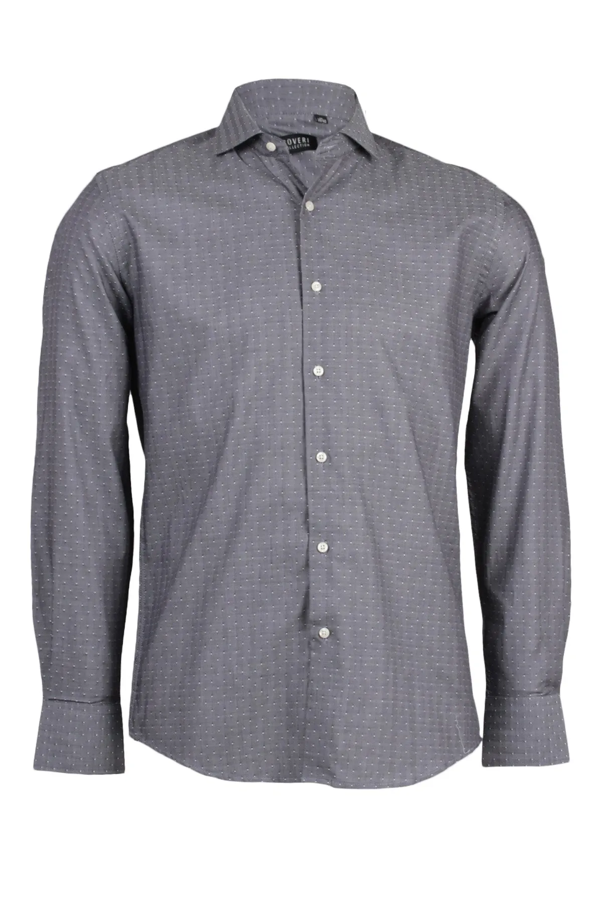 Camicia da uomo con microfantasia collo francese