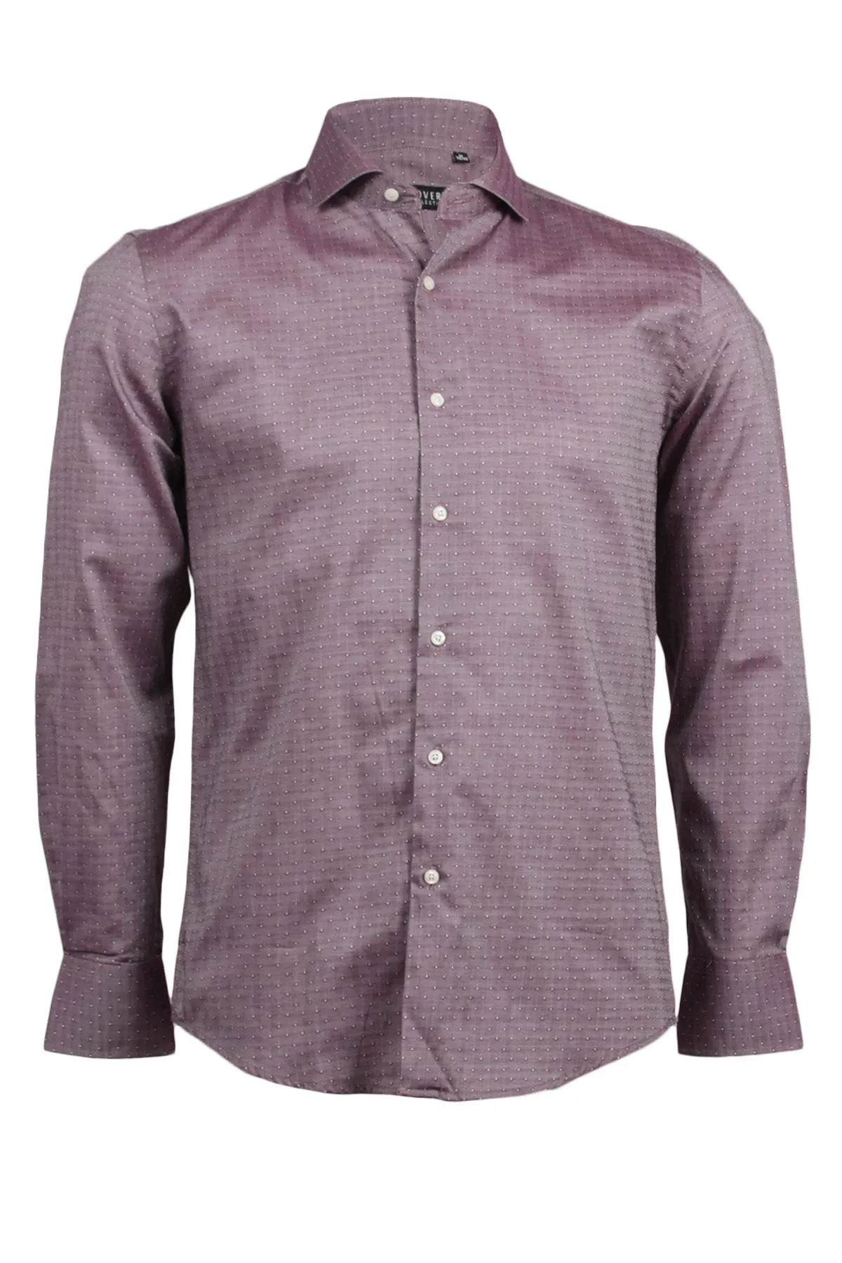 Camicia da uomo con microfantasia collo francese