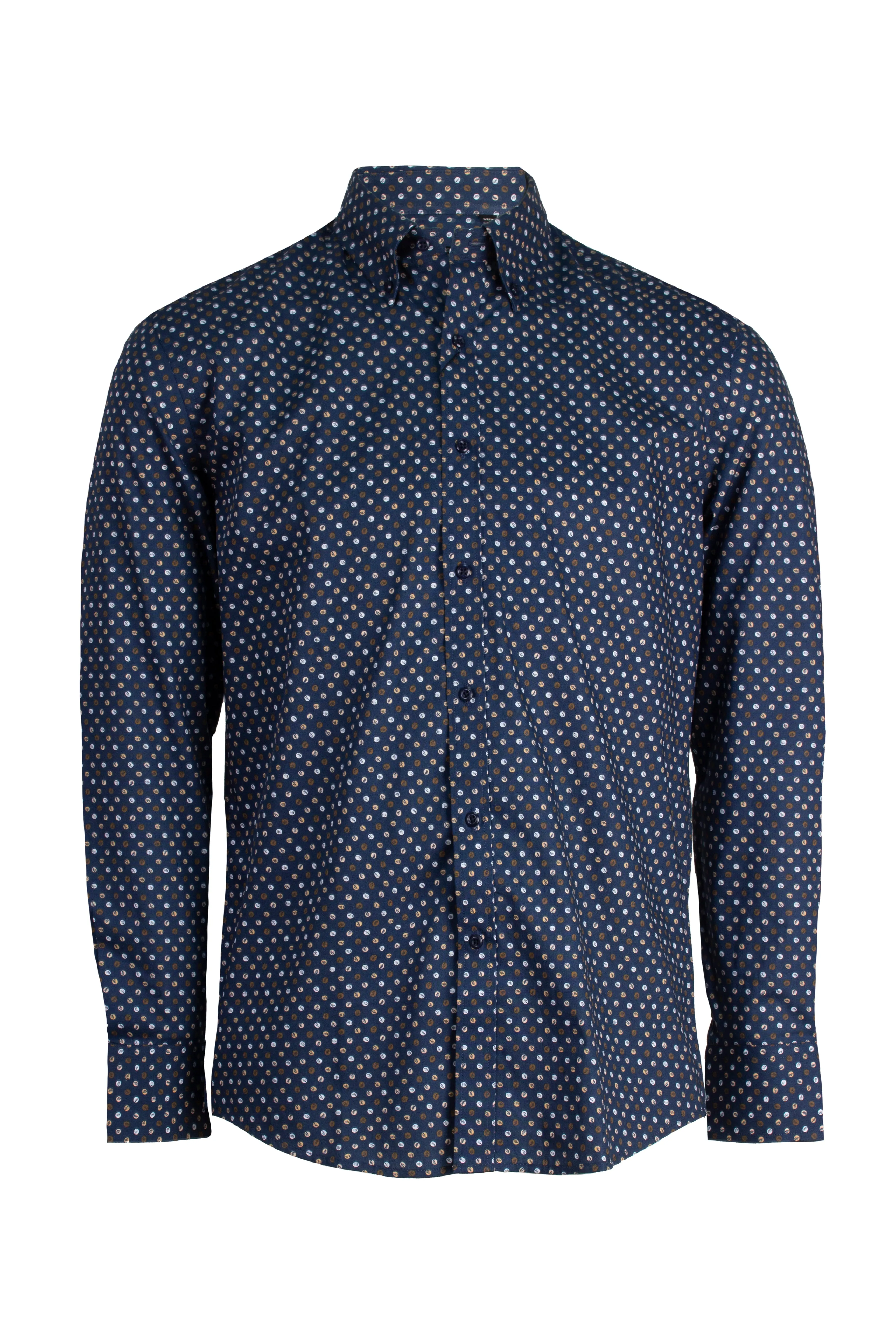 Camicia in cotone microfantasia button down