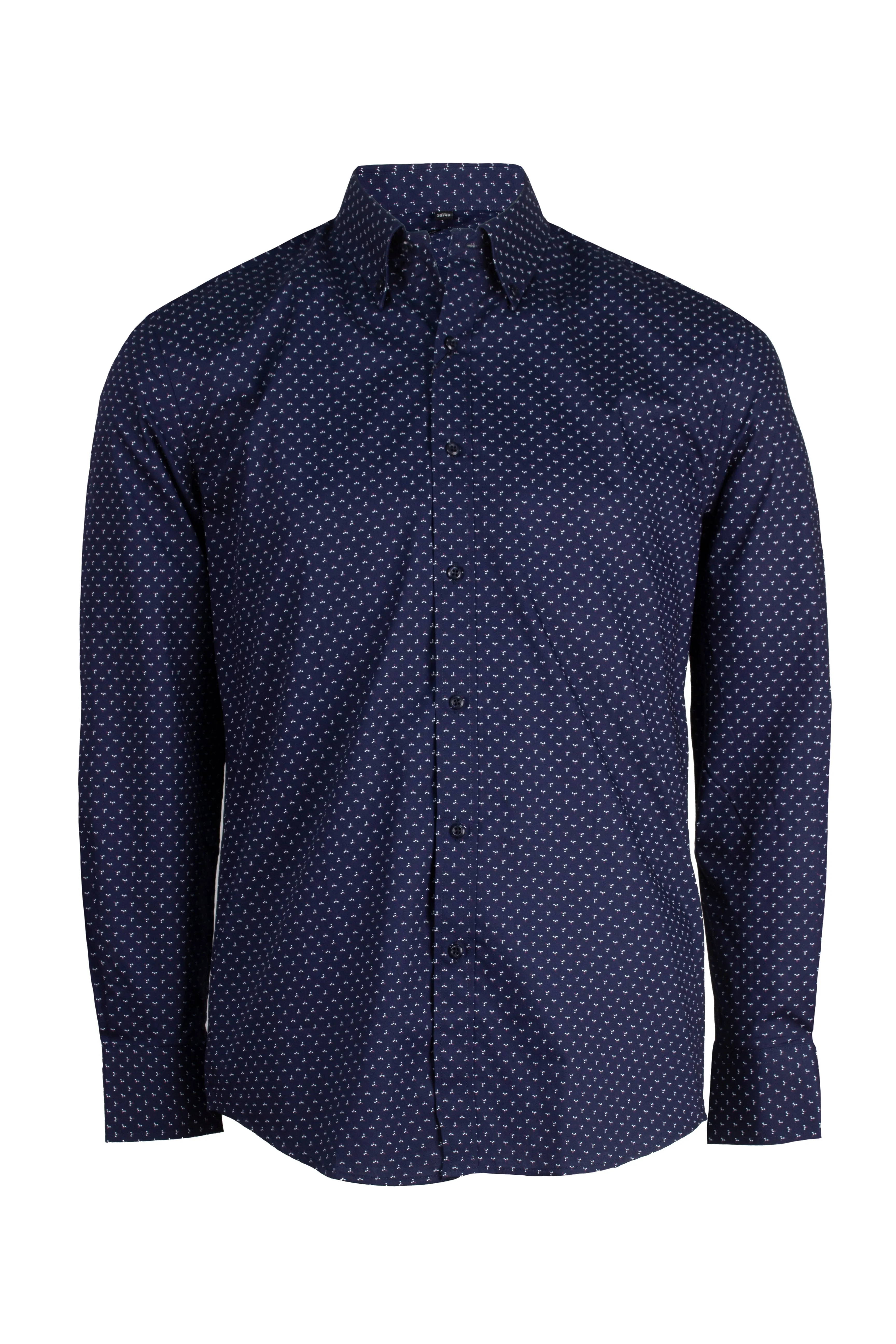 Camicia in cotone microfantasia button down