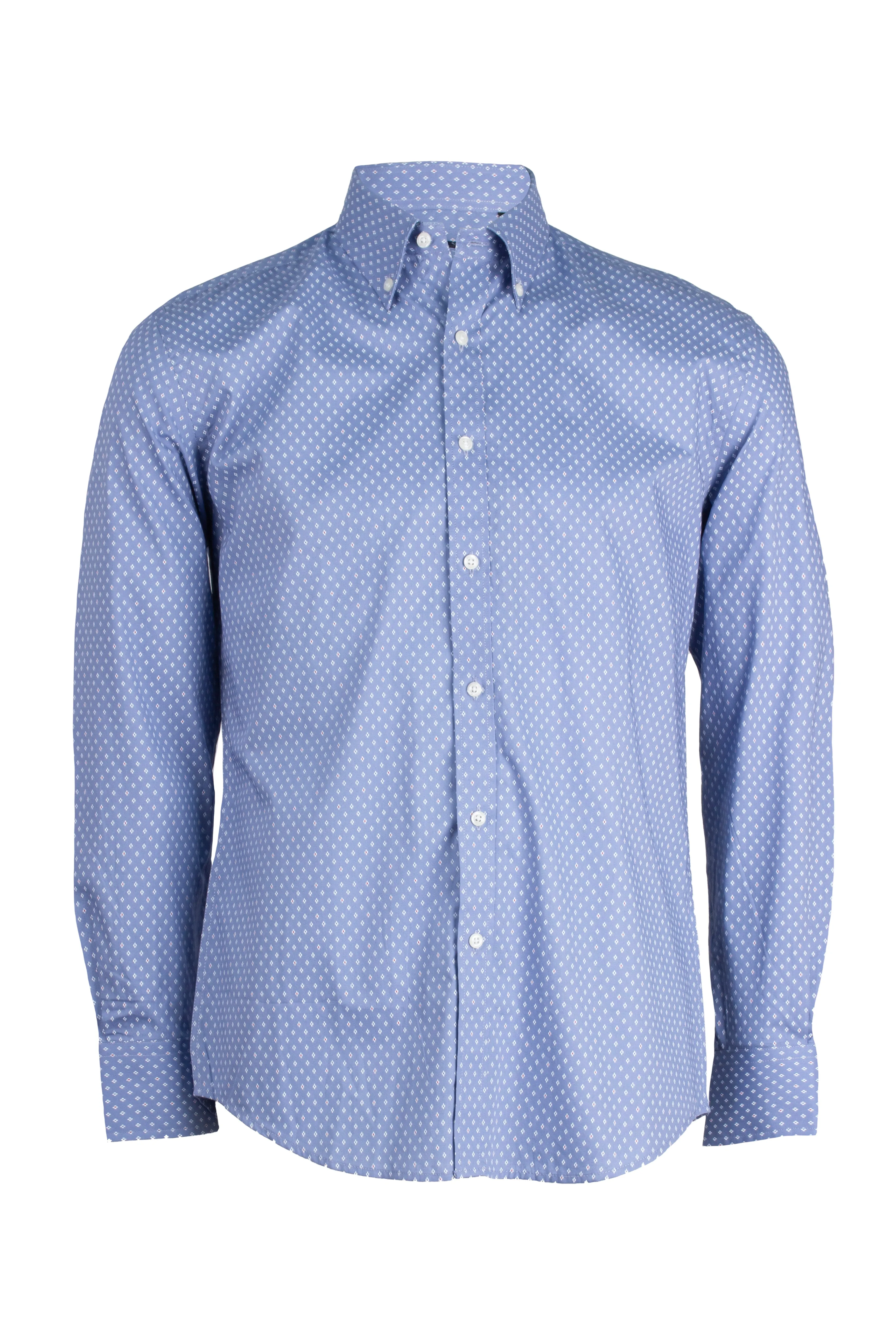 Camicia in cotone microfantasia button down
