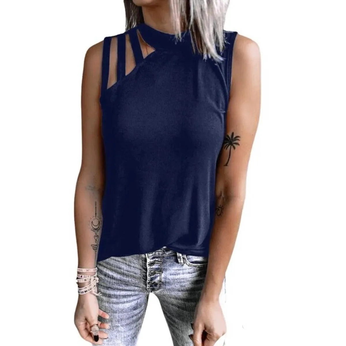 Canotte Abbigliamento donna 2024 Estate Slim Gilet senza maniche Casual Manica corta T-shirt Tees Pullover femminile S M Xxl