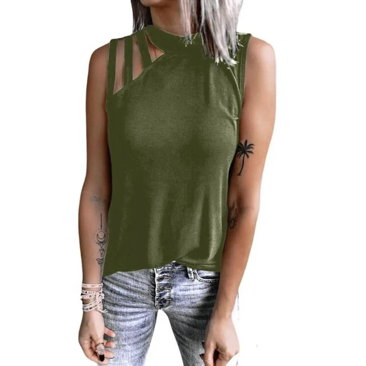 Canotte Abbigliamento donna 2024 Estate Slim Gilet senza maniche Casual Manica corta T-shirt Tees Pullover femminile S M Xxl