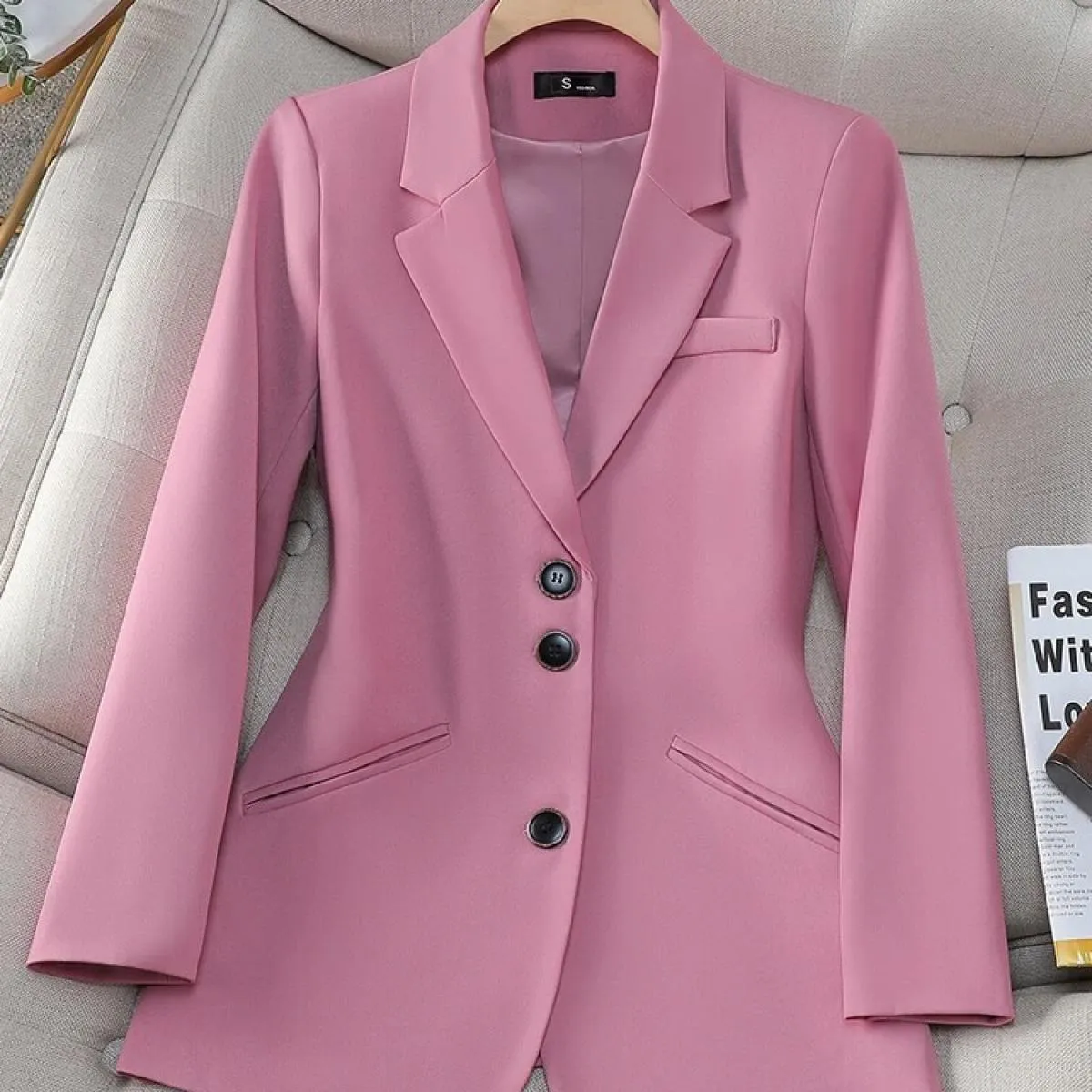 Cappotto blazer allentato da donna autunno inverno nuovo arrivo caffè nero rosa giacca da donna monopetto a maniche lunghe femmi