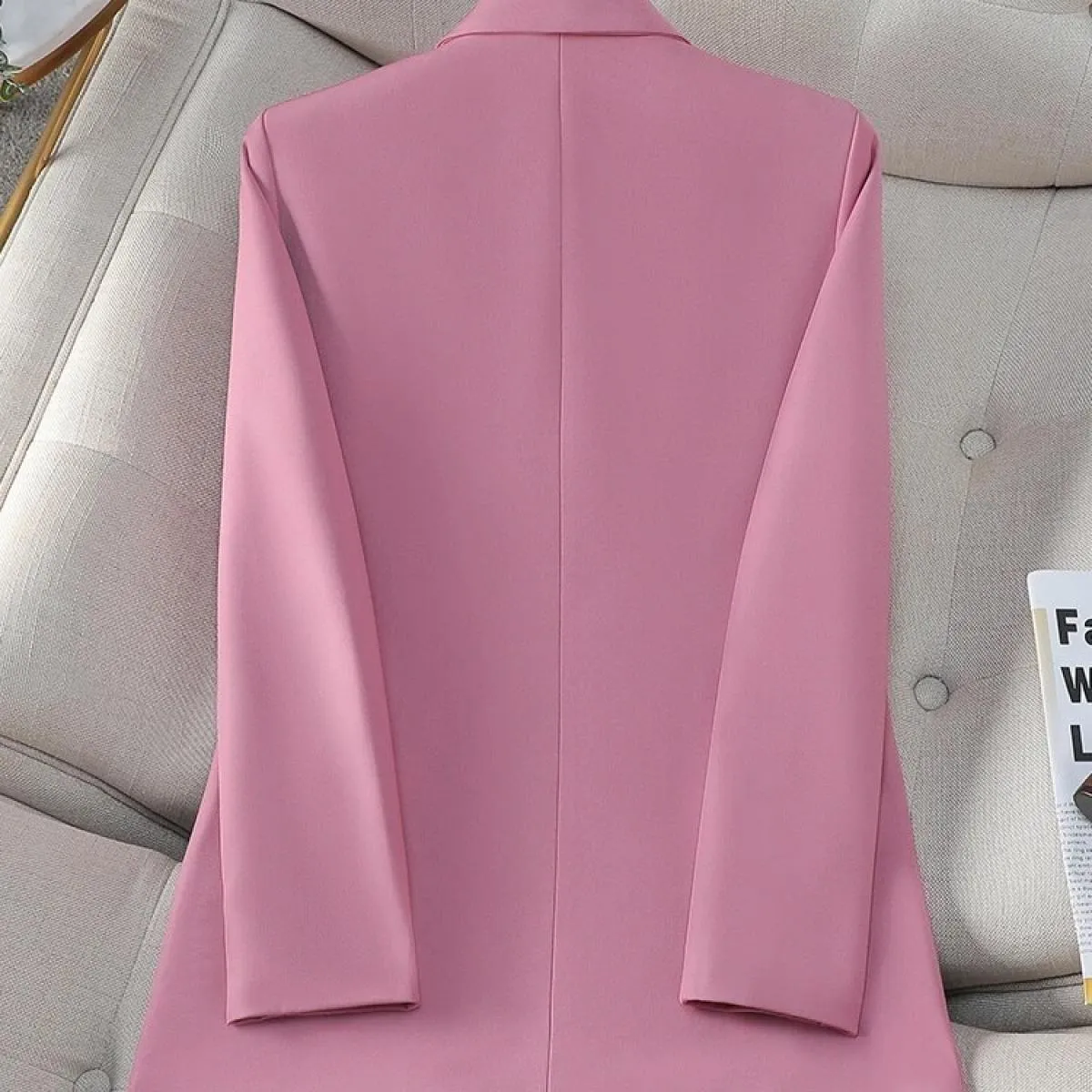 Cappotto blazer allentato da donna autunno inverno nuovo arrivo caffè nero rosa giacca da donna monopetto a maniche lunghe femmi