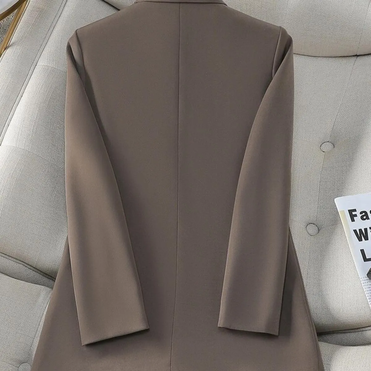 Cappotto blazer allentato da donna autunno inverno nuovo arrivo caffè nero rosa giacca da donna monopetto a maniche lunghe femmi