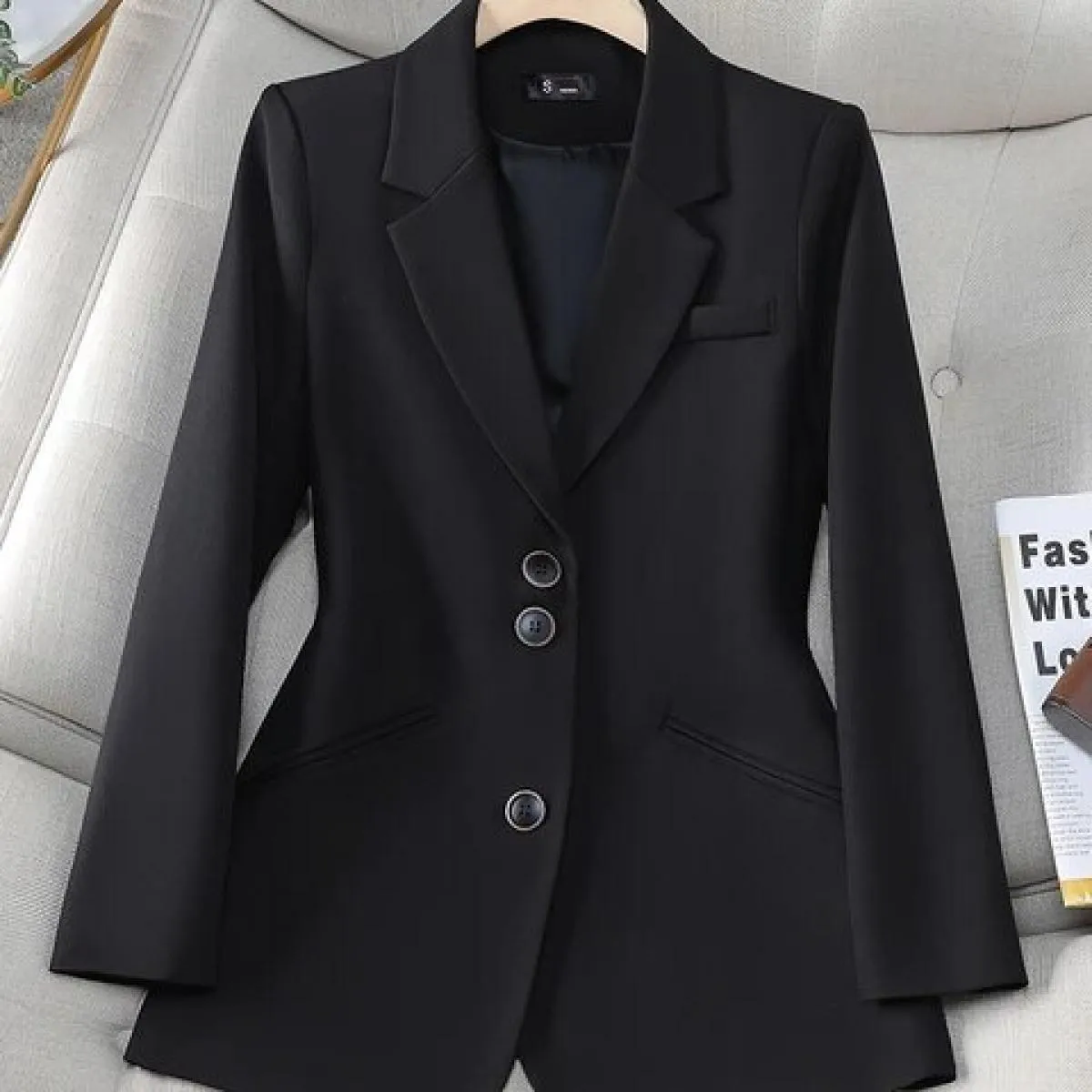Cappotto blazer allentato da donna autunno inverno nuovo arrivo caffè nero rosa giacca da donna monopetto a maniche lunghe femmi