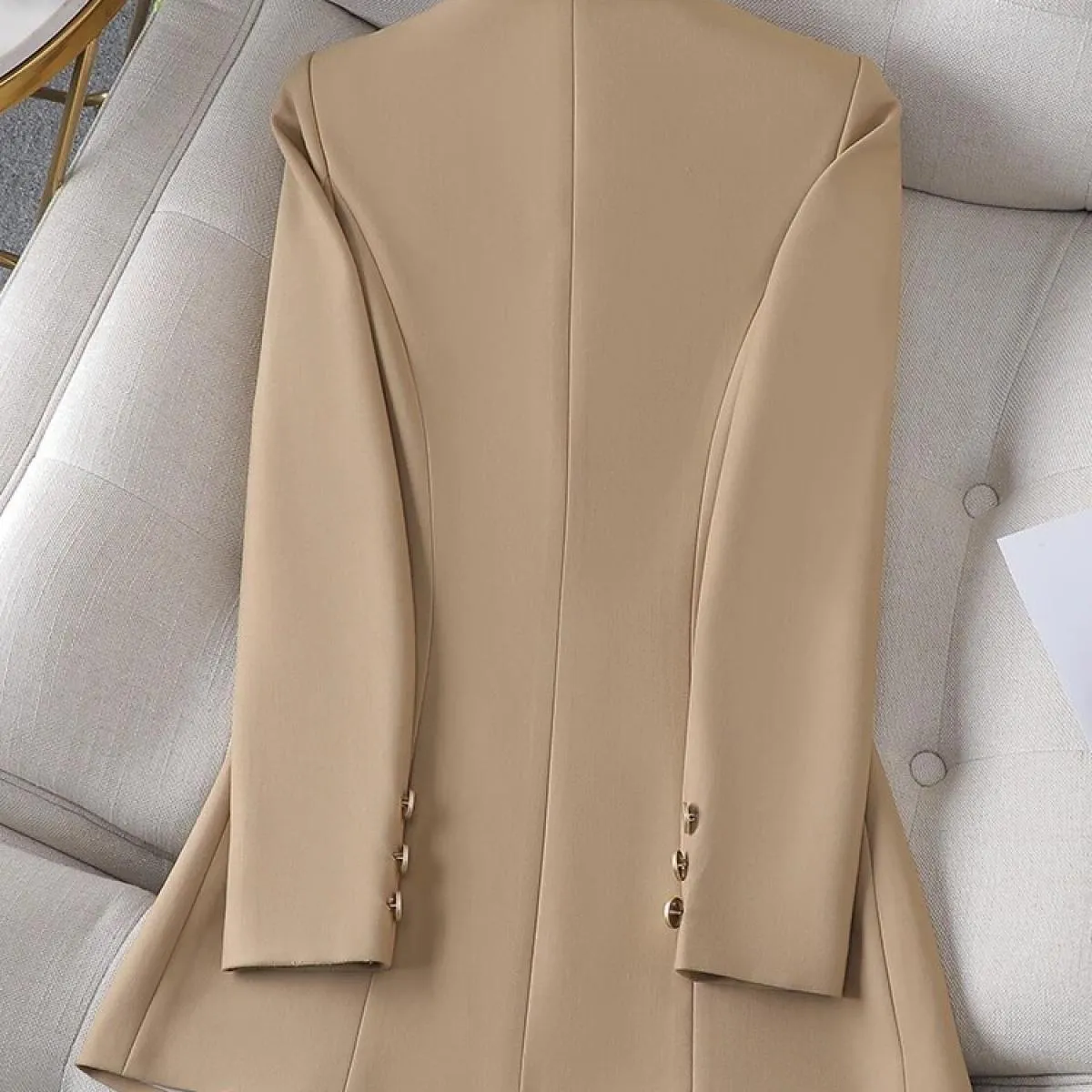 Cappotto da donna monopetto a maniche lunghe da donna con blazer formale da donna nero albicocca bianco