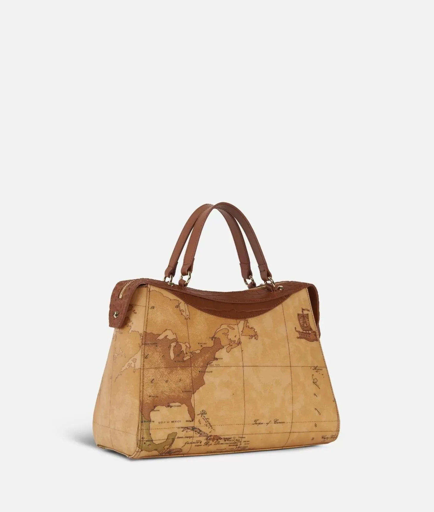 Charme geo borsa a mano marrone