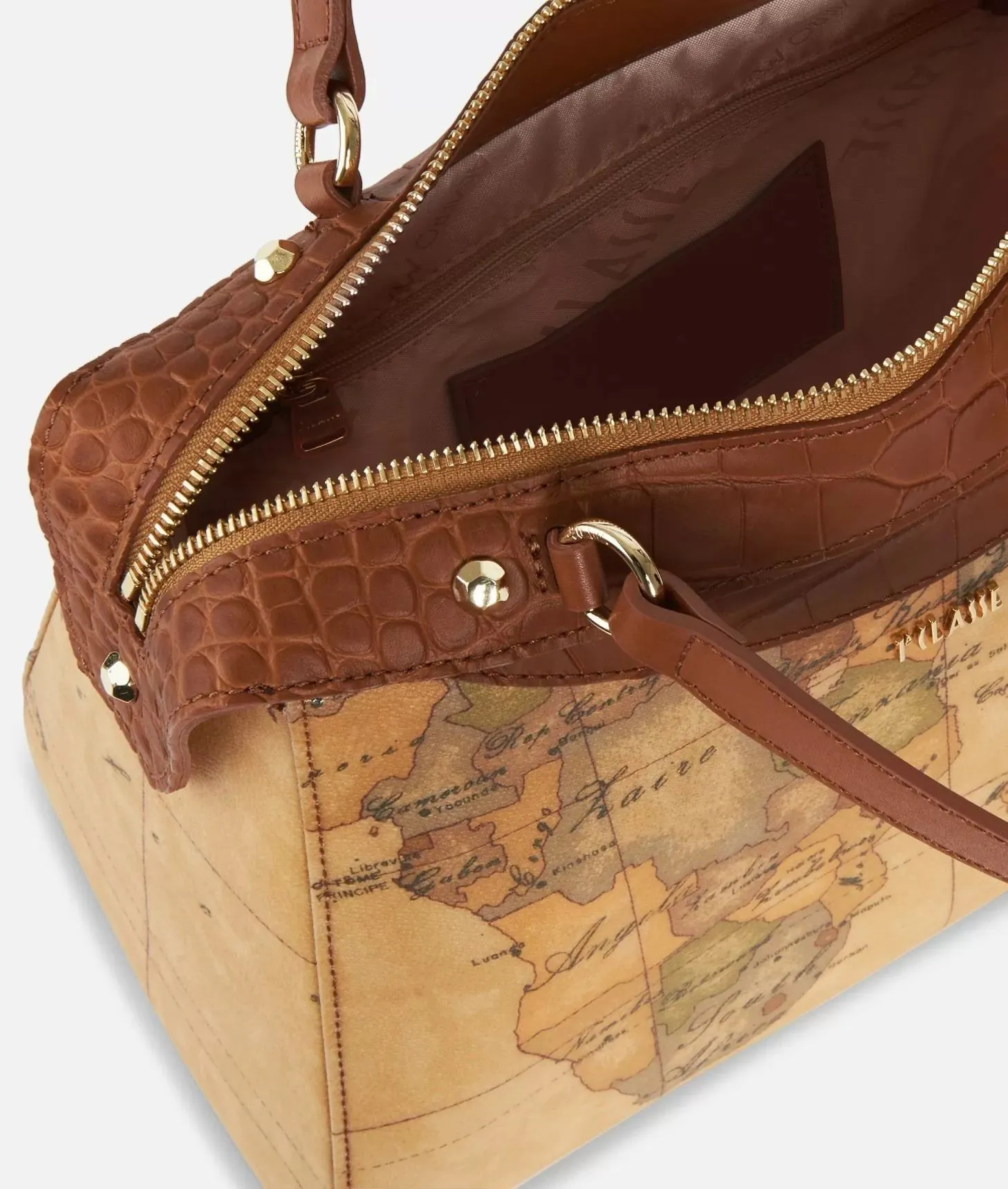 Charme geo borsa a mano marrone