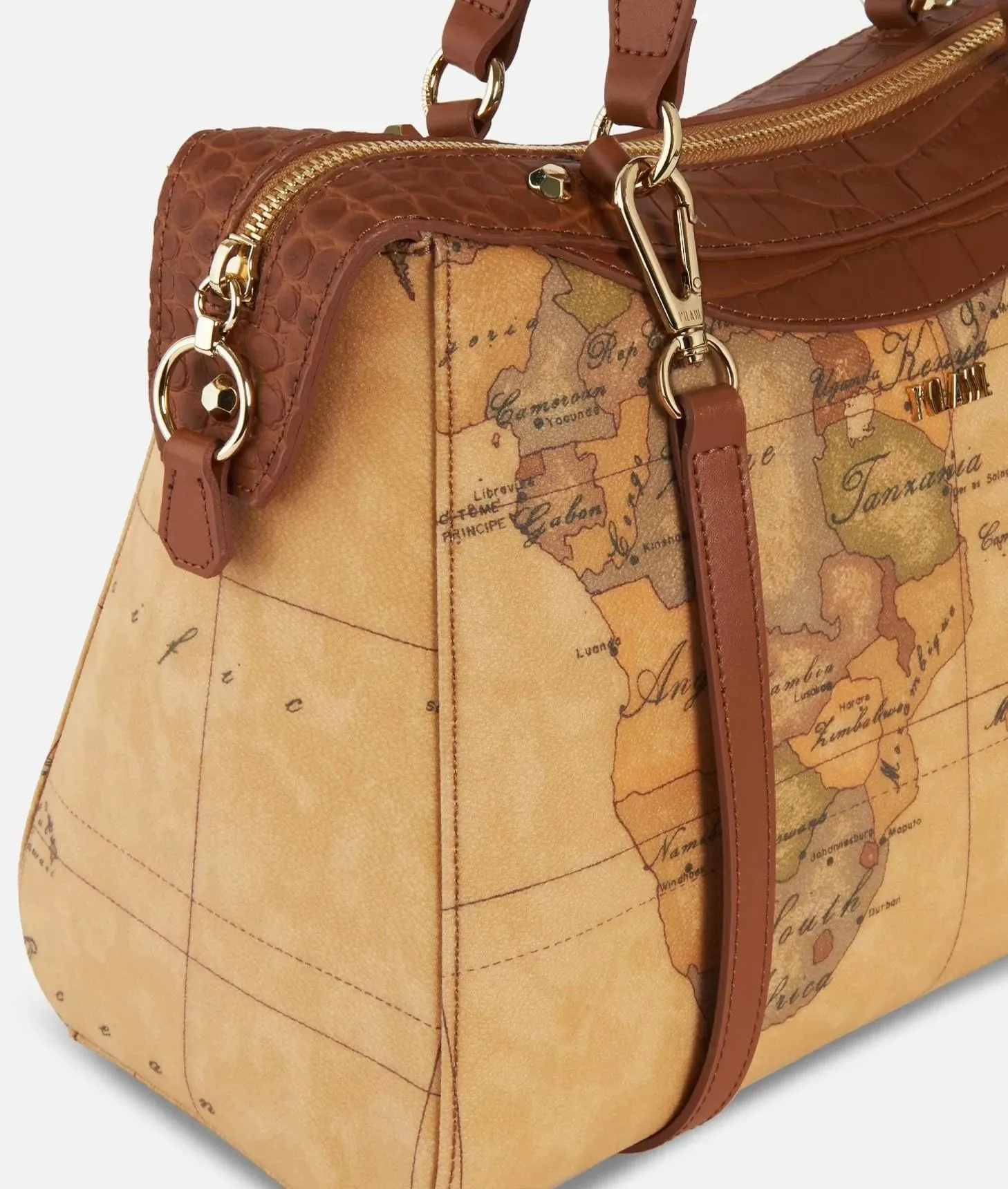Charme geo borsa a mano marrone