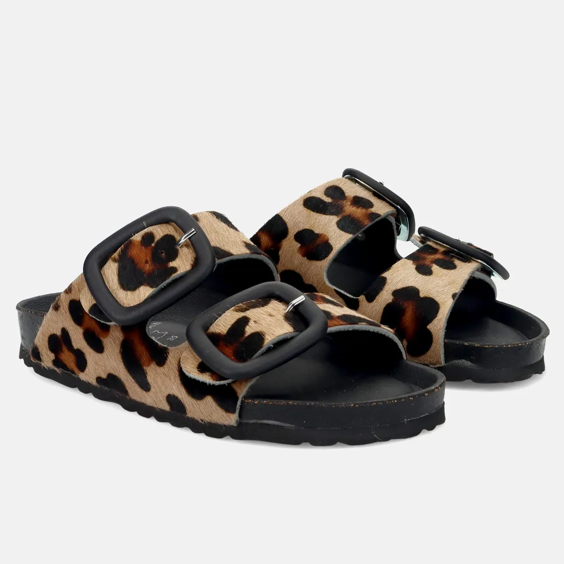 Ciabatta due fasce Bio.Lab Cristal Grace in cavallino leopardato