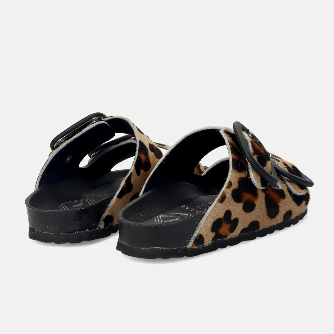 Ciabatta due fasce Bio.Lab Cristal Grace in cavallino leopardato
