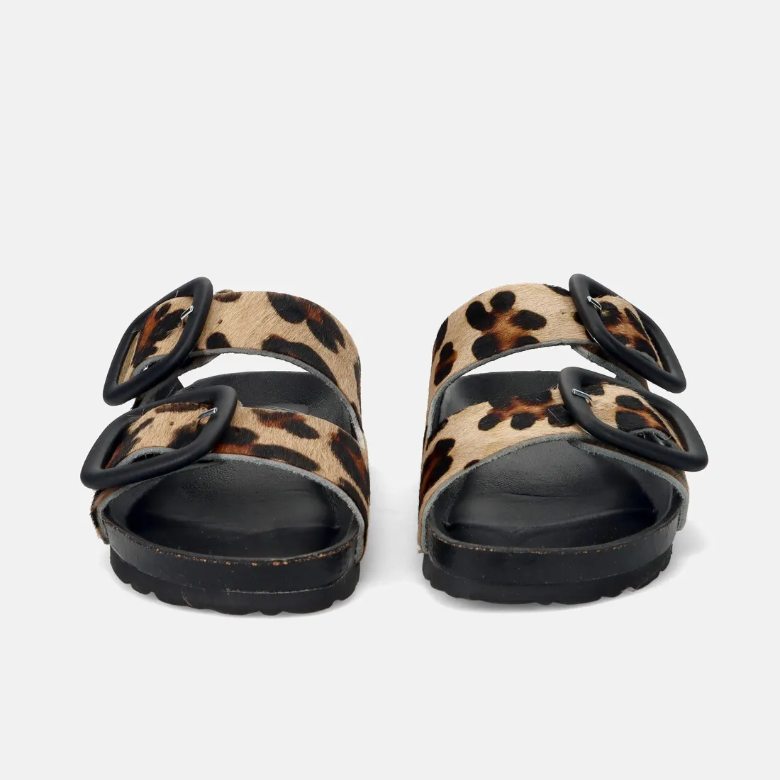 Ciabatta due fasce Bio.Lab Cristal Grace in cavallino leopardato