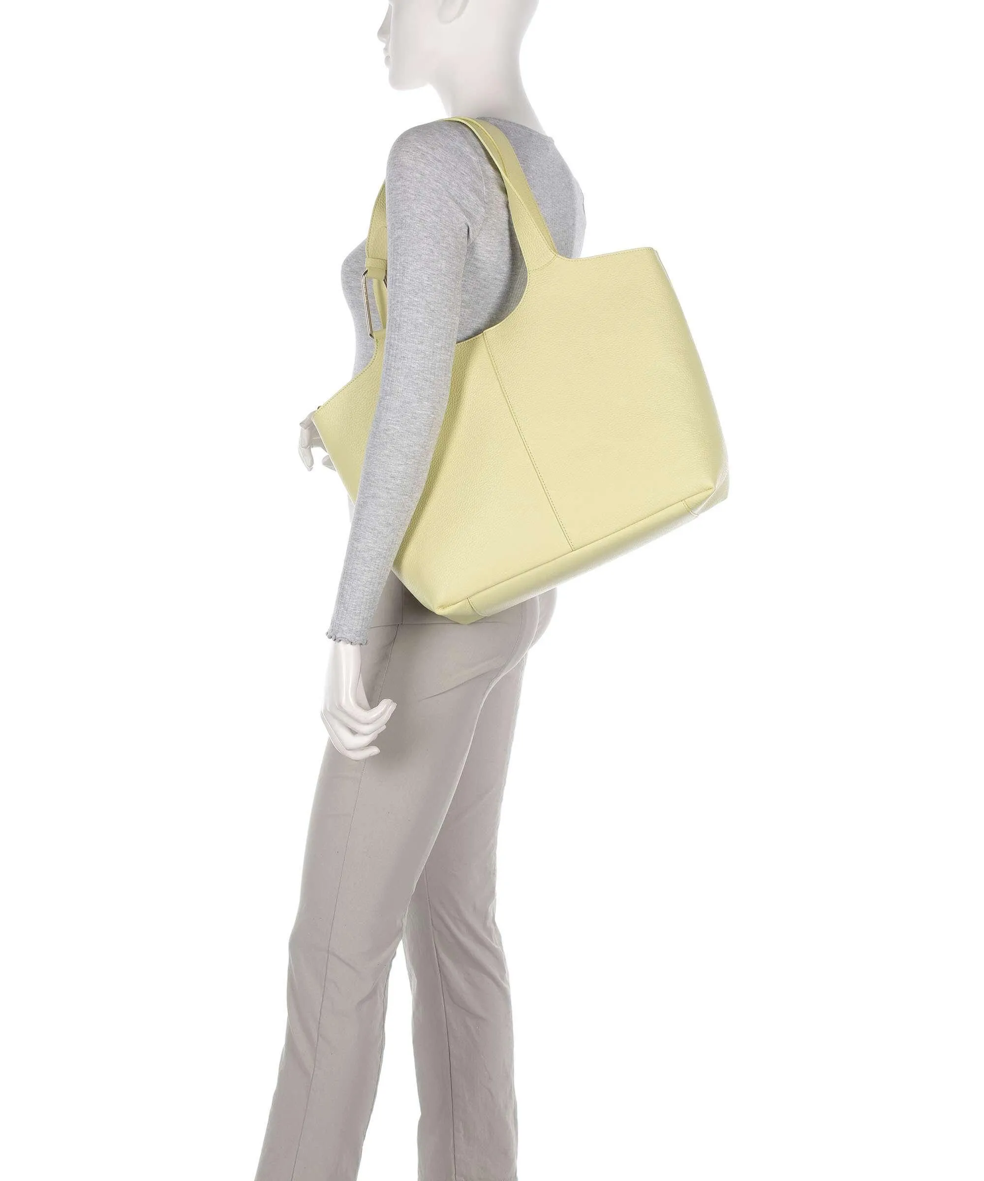  Coccinelle Brume Borsa shopper pelle granulata giallo  