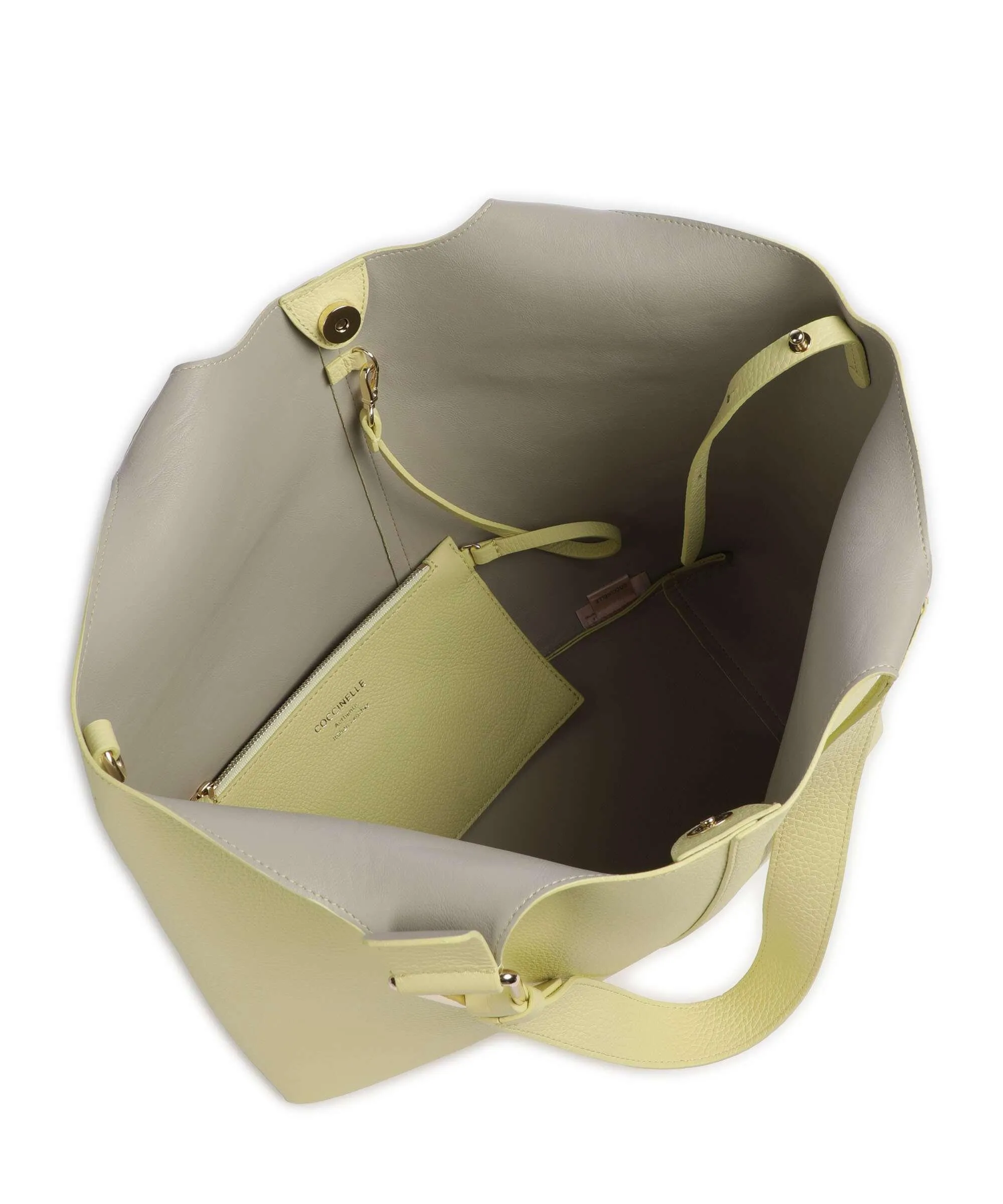  Coccinelle Brume Borsa shopper pelle granulata giallo  