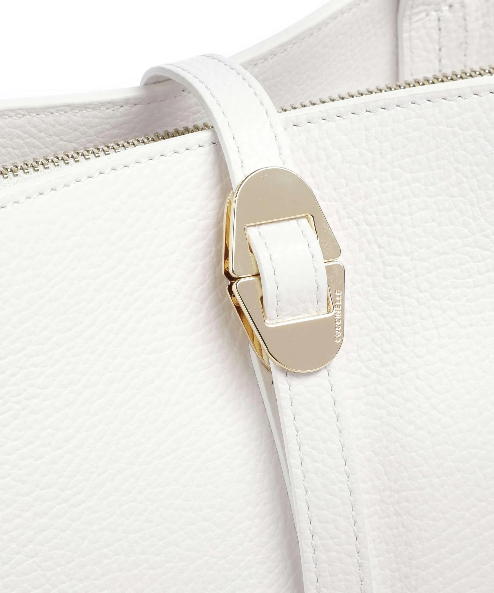 Coccinelle Chara Borsa shopper pelle granulata bianco  