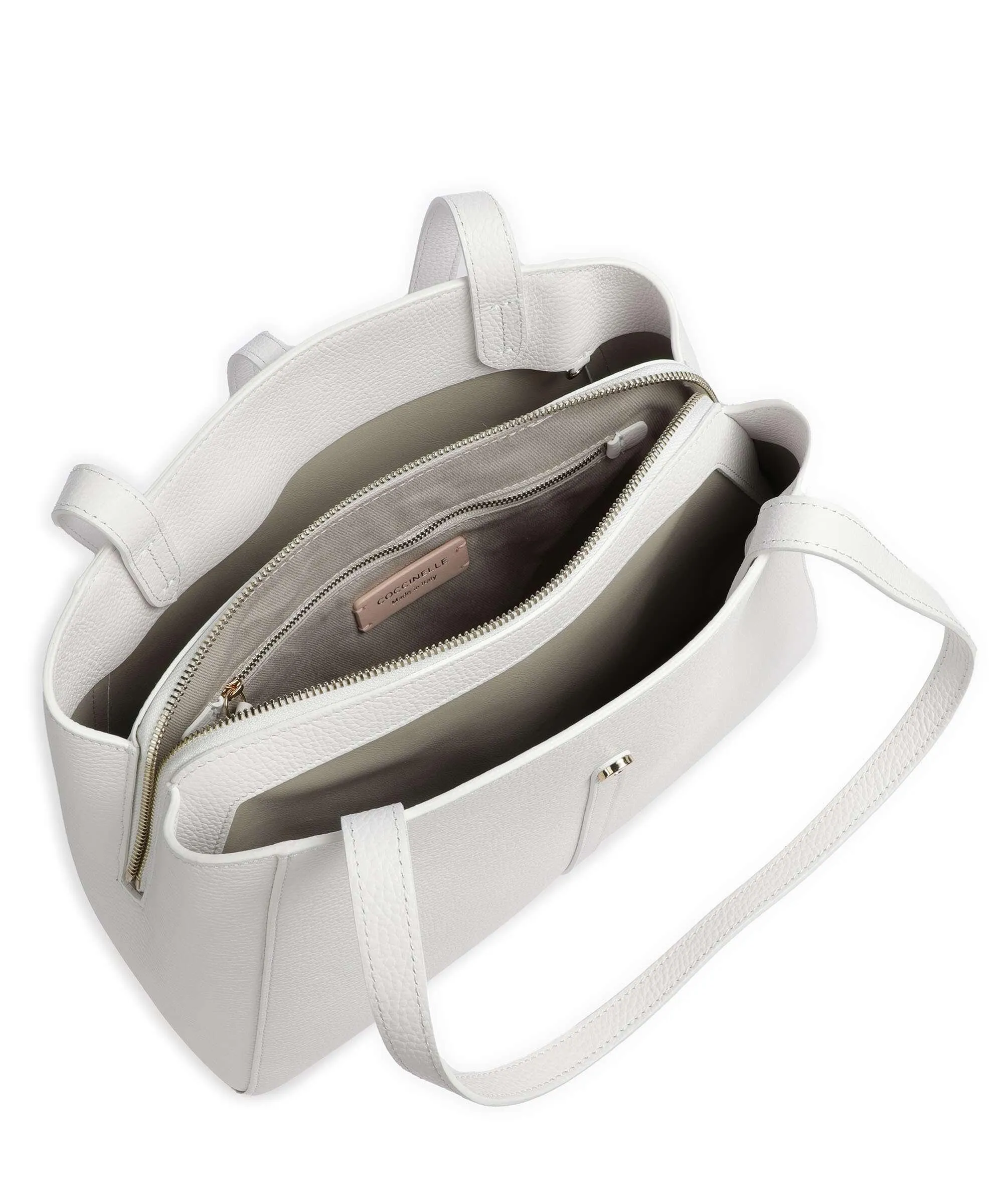  Coccinelle Chara Borsa shopper pelle granulata bianco  