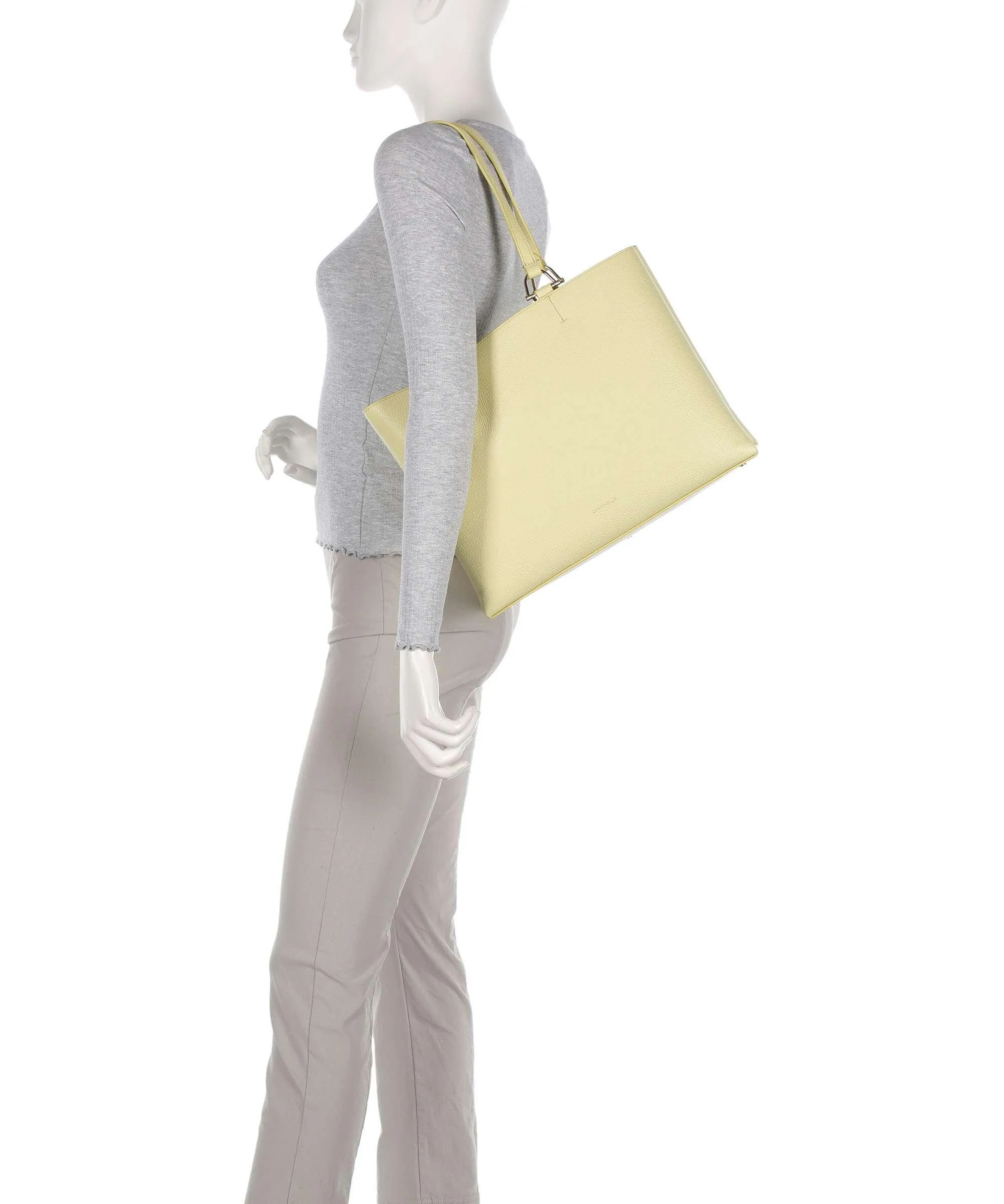  Coccinelle Hop On Borsa shopper pelle granulata giallo  