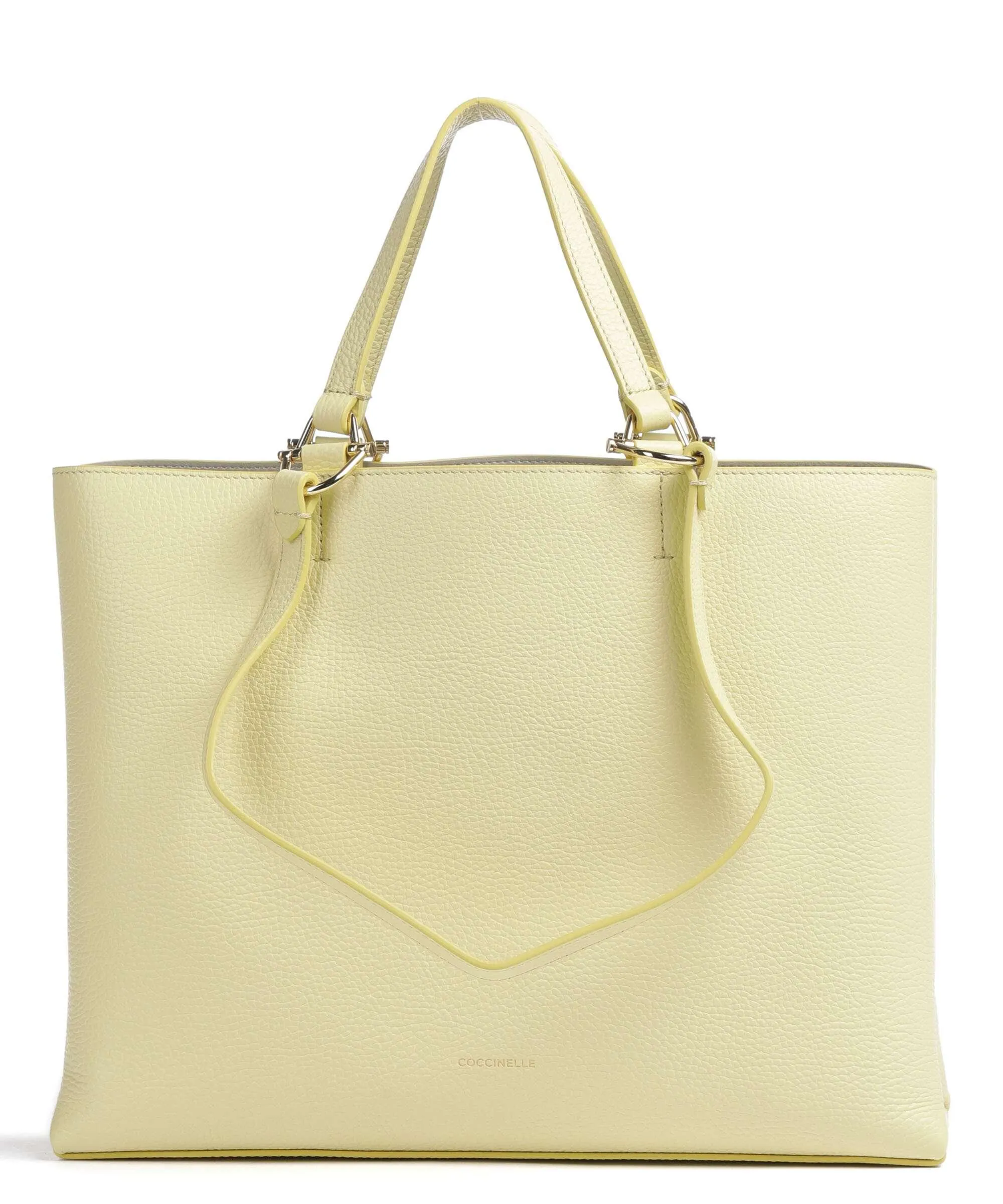  Coccinelle Hop On Borsa shopper pelle granulata giallo  