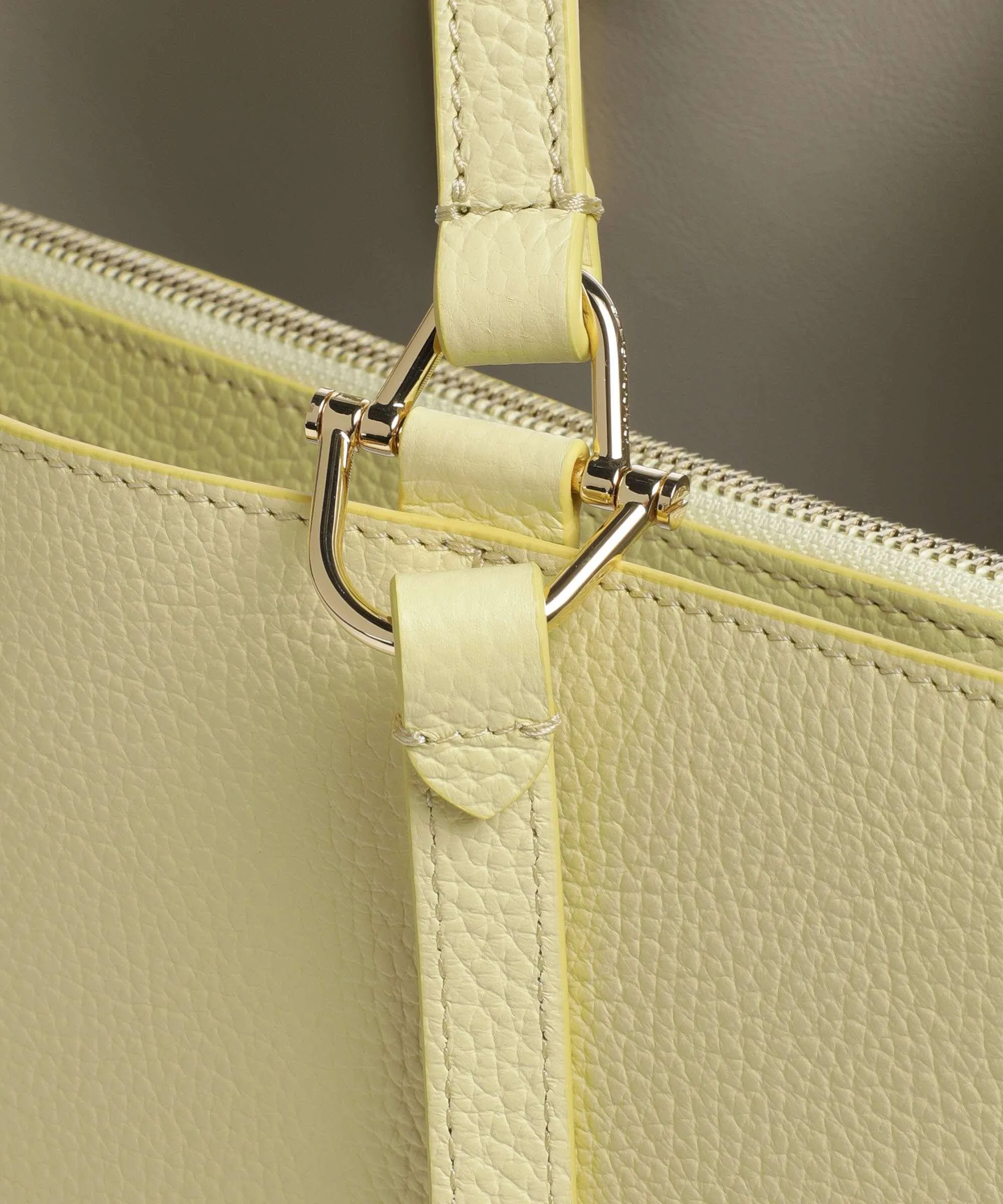  Coccinelle Hop On Borsa shopper pelle granulata giallo  