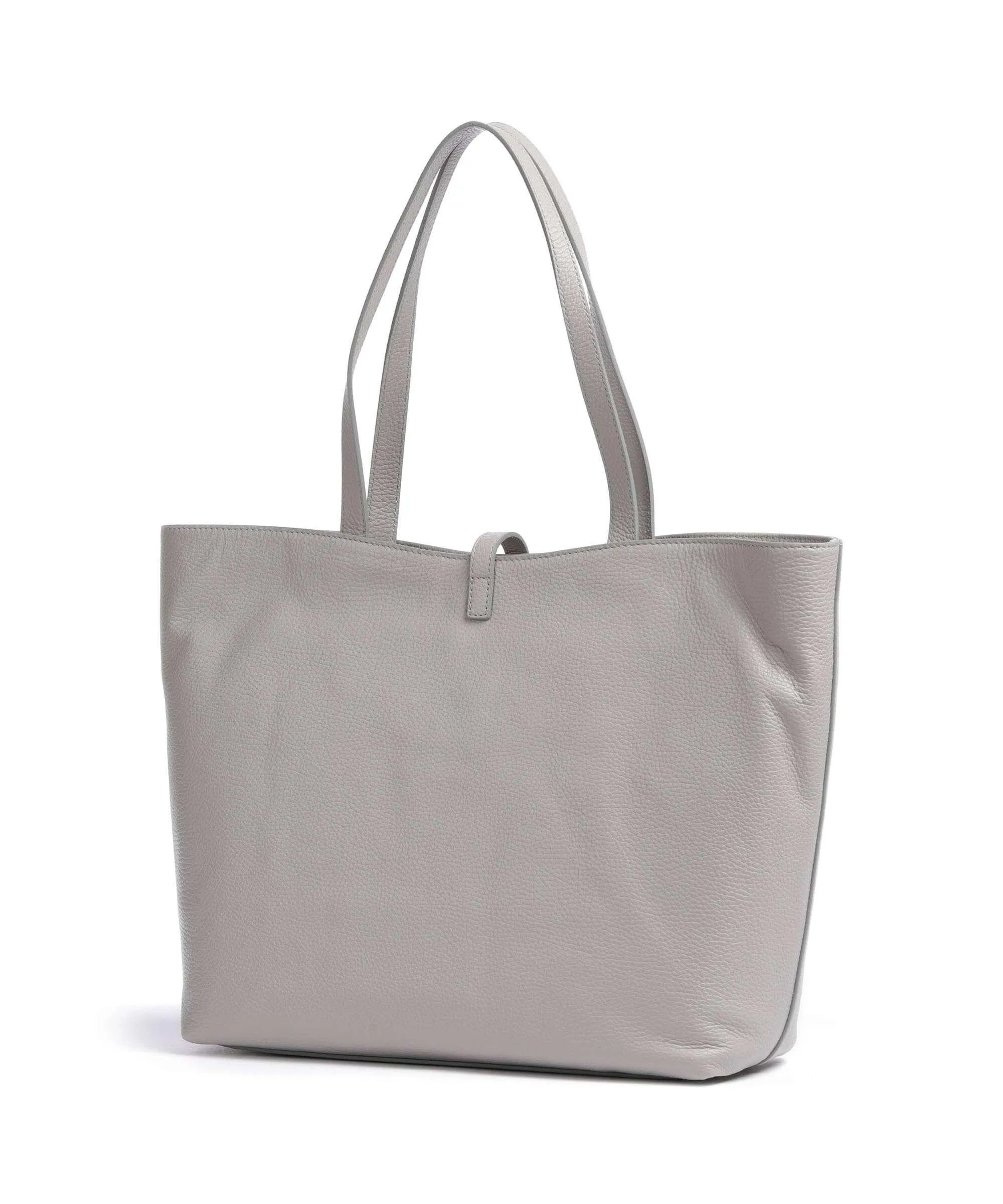  Coccinelle Magie Soft Borsa shopper pelle di vacchetta grana grigio chiaro  