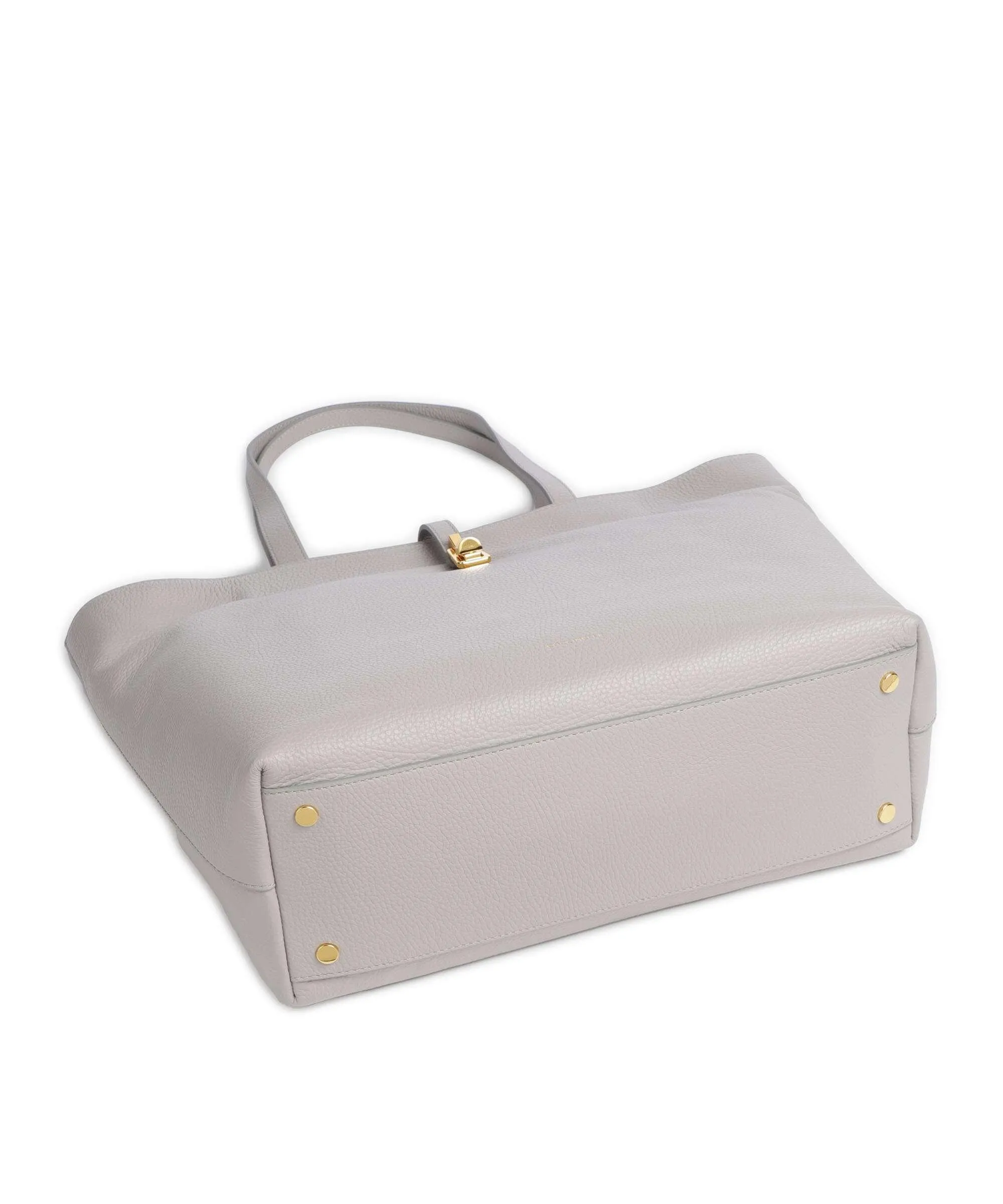  Coccinelle Magie Soft Borsa shopper pelle di vacchetta grana grigio chiaro  