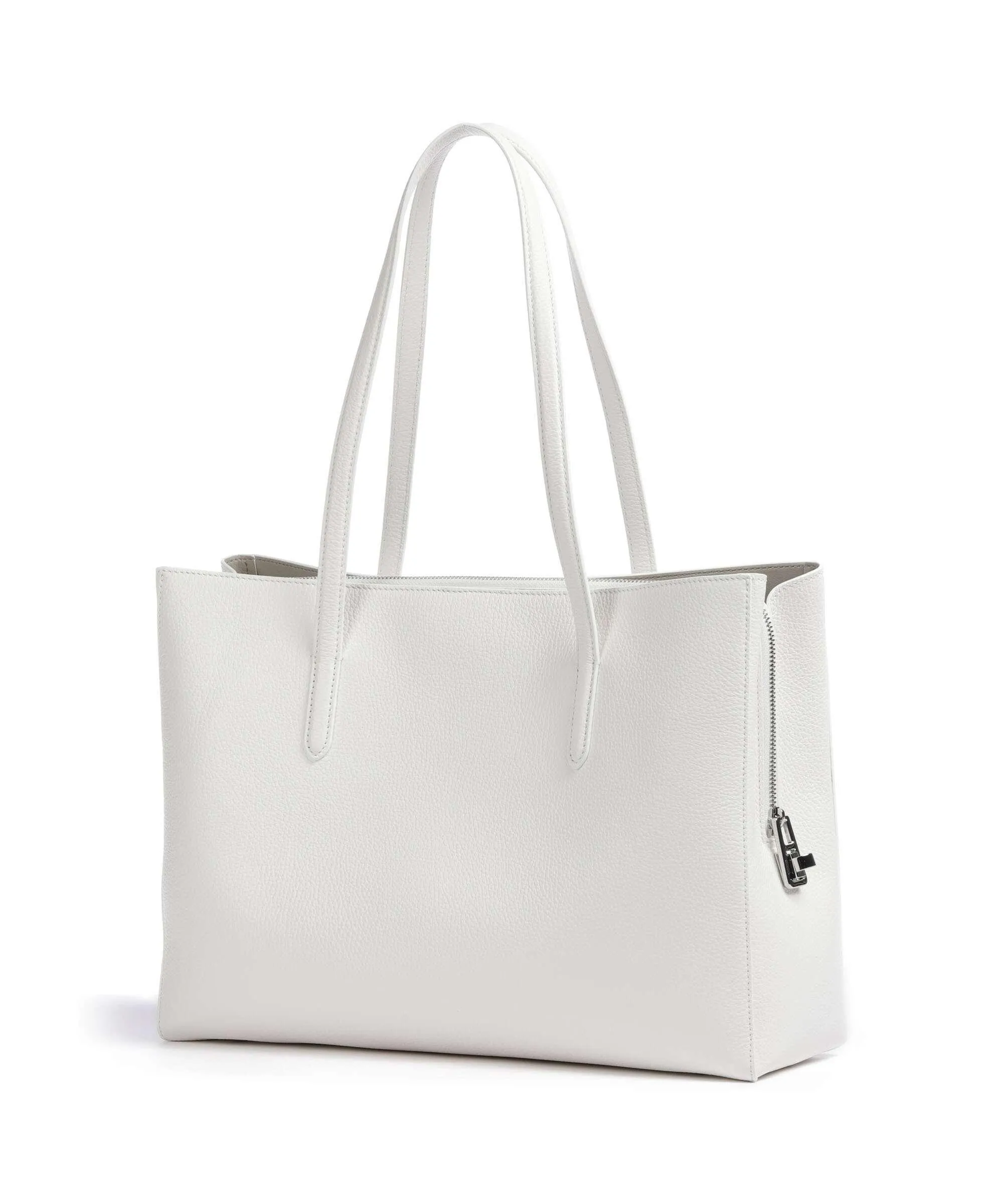  Coccinelle Swap Borsa shopper 13″ pelle di vacchetta grana bianco  