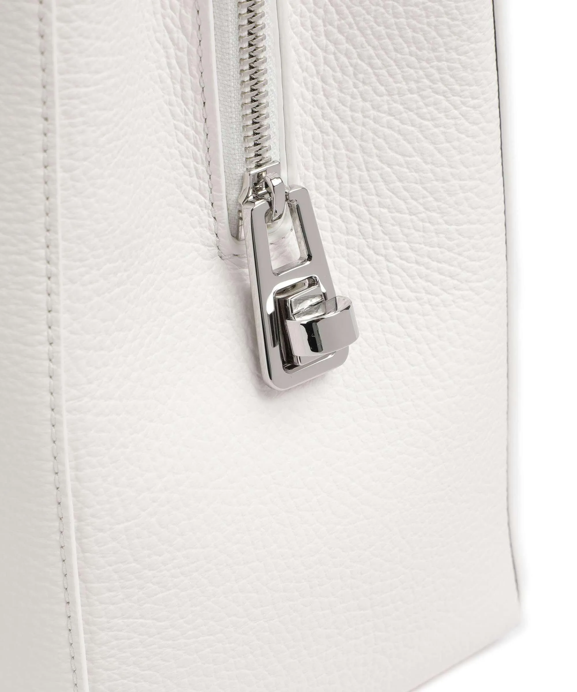  Coccinelle Swap Borsa shopper 13″ pelle di vacchetta grana bianco  