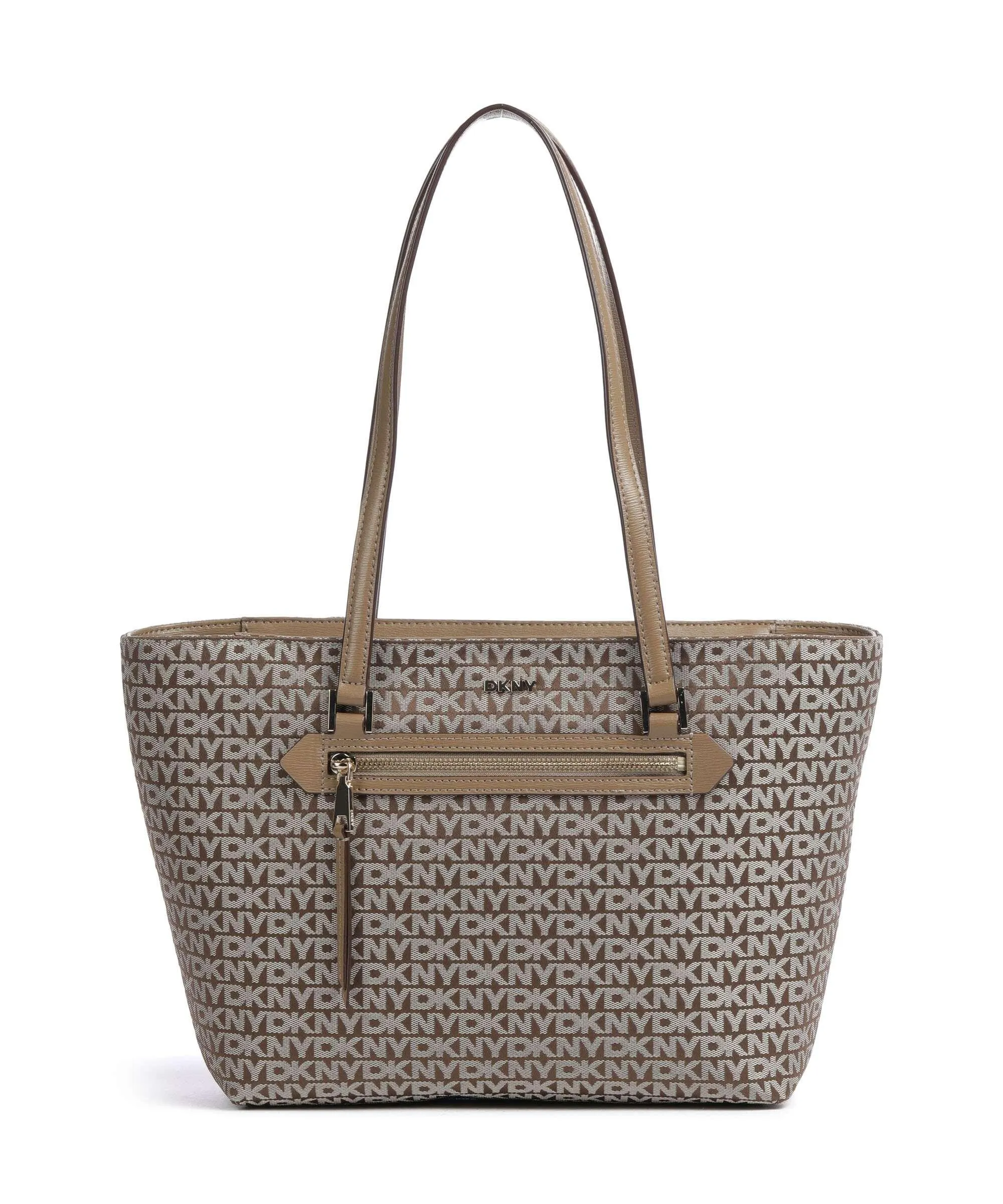  DKNY Bryant Borsa shopper poliestere, pelle di vacchetta grana marrone chiaro  