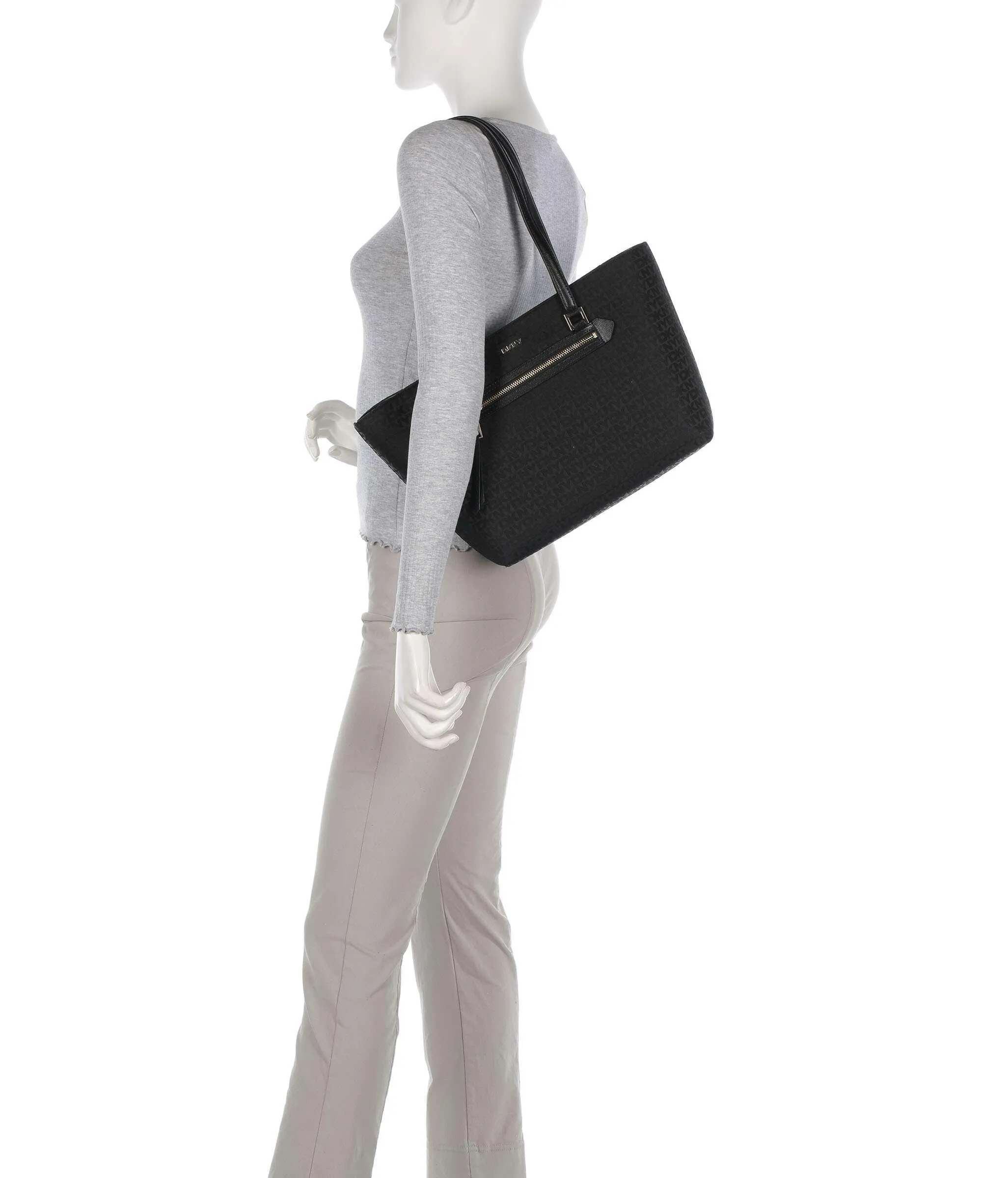  DKNY Bryant Borsa shopper poliestere, pelle di vacchetta grana nero  