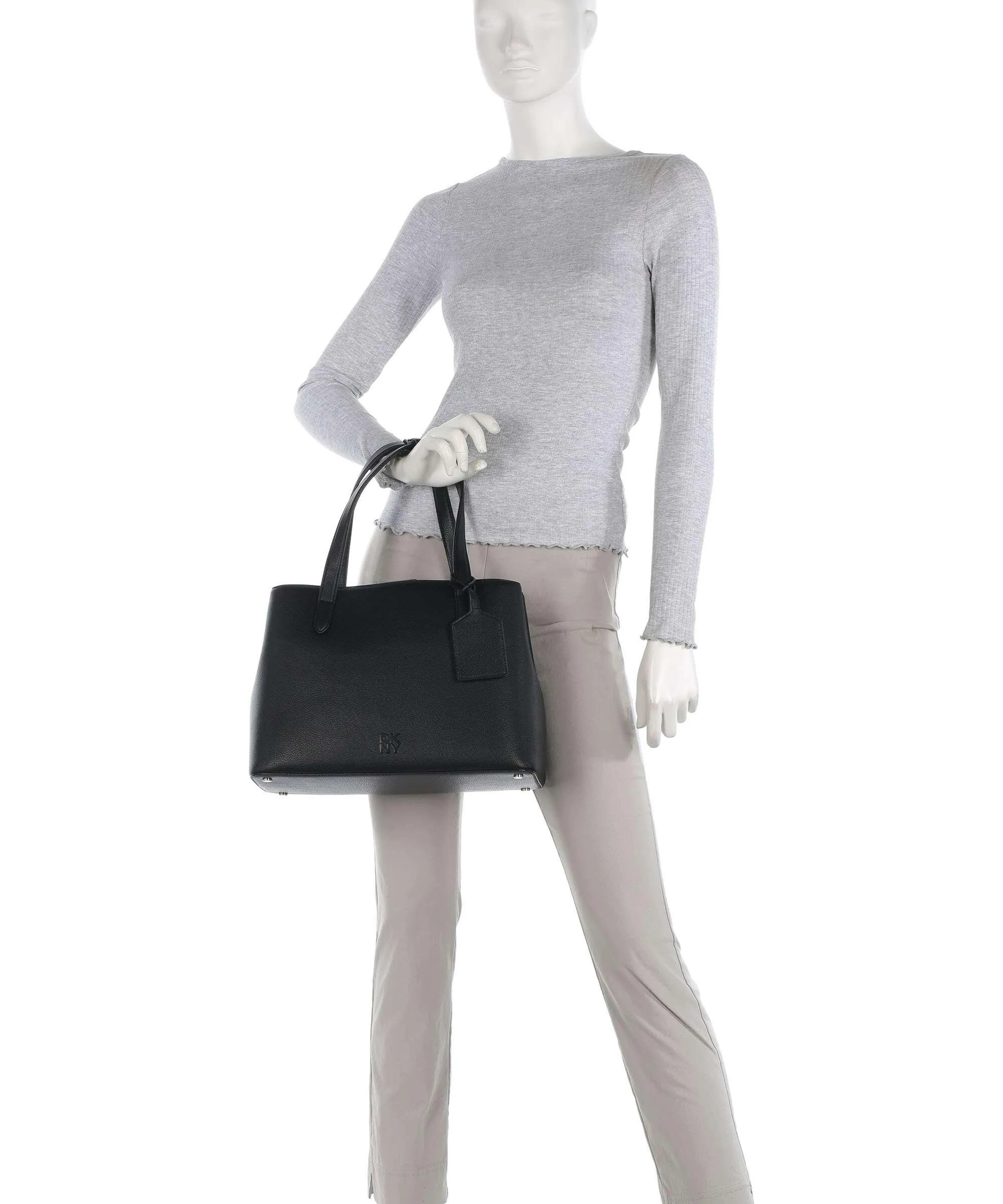  DKNY Yorkville Borsa shopper pelle di vacchetta grana nero  