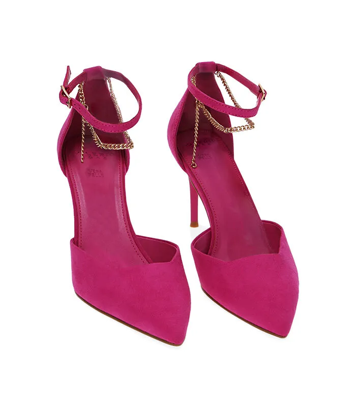 Décolleté fucsia in microfibra, tacco 8 cm