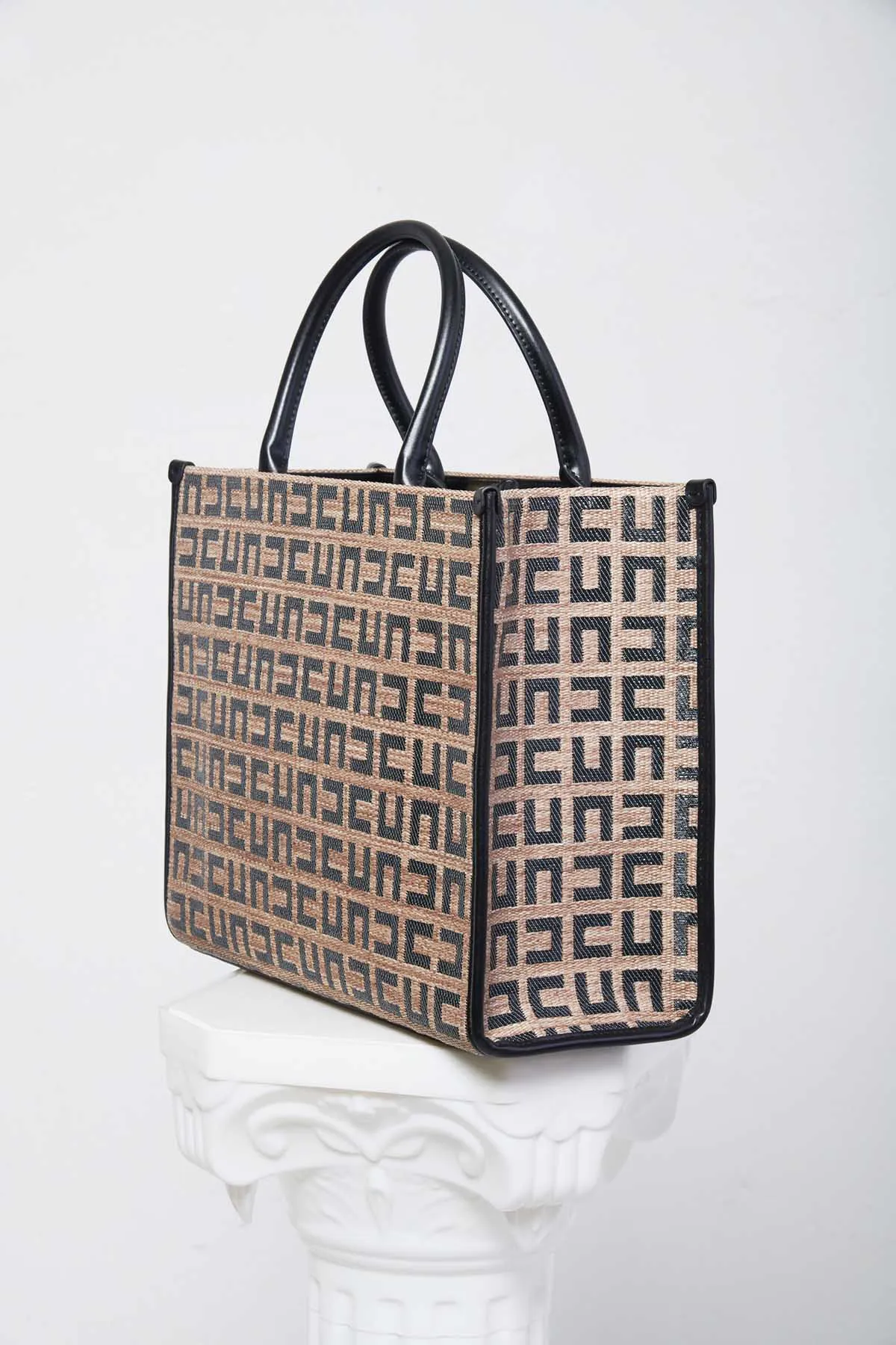 ELISABETTA FRANCHI Shopper media in rafia