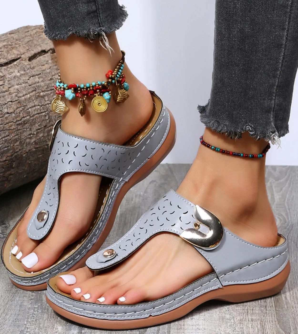 Estate 2022 zeppe da spiaggia scarpe da donna per donne casual retrò sandali con plateau piatti scarpe con tacco medio scarpe co