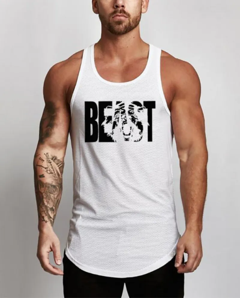Estate Brand Fitness Canotta Uomo Bodybuilding Palestre Abbigliamento Fitness Uomo Camicia Slim Fit Gilet Canottiere in rete Mus