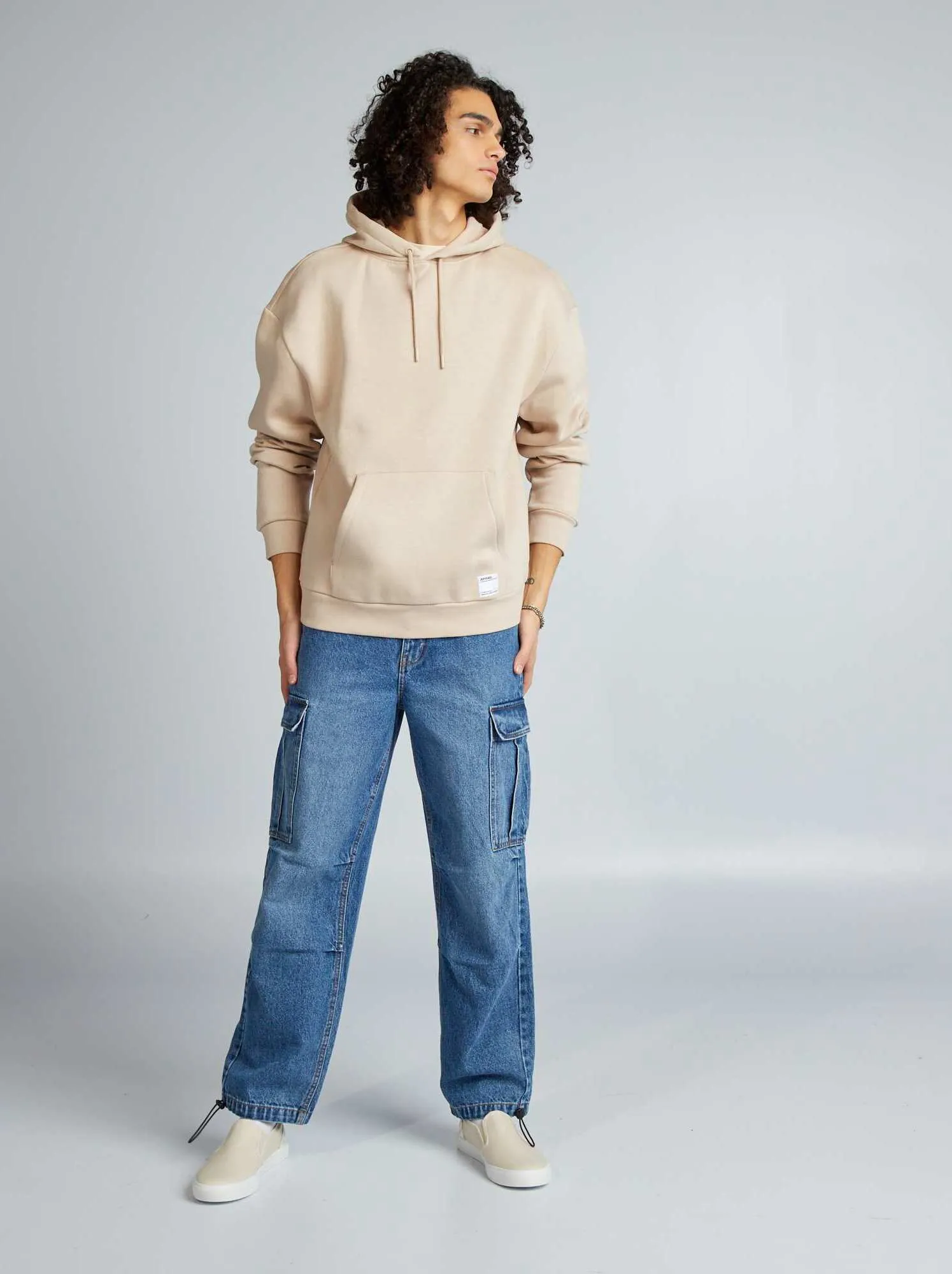 Felpa con cappuccio - BEIGE