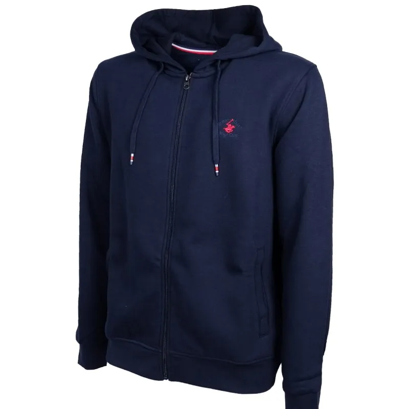 Felpa Uomo Con  zip e Cappuccio Beverly Hills Polo Club Felpe Invernali Tinta unita