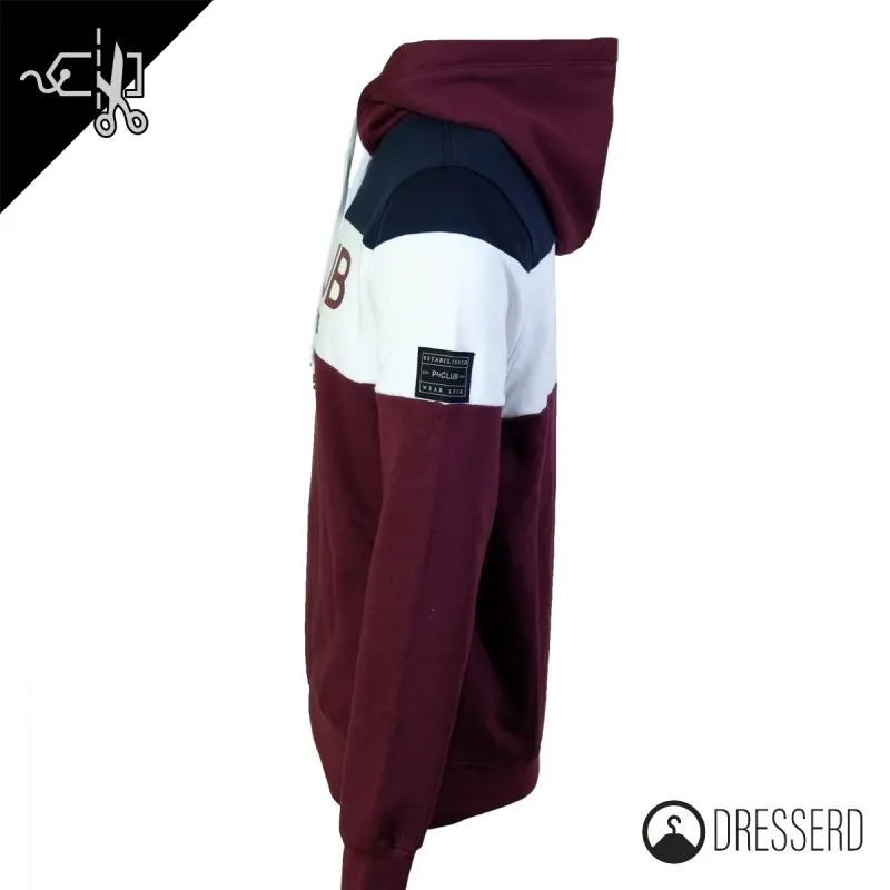 Felpa Uomo P-Club Felpe chiuse invernali con cappuccio, felpa Bicolore Dresserd Moda